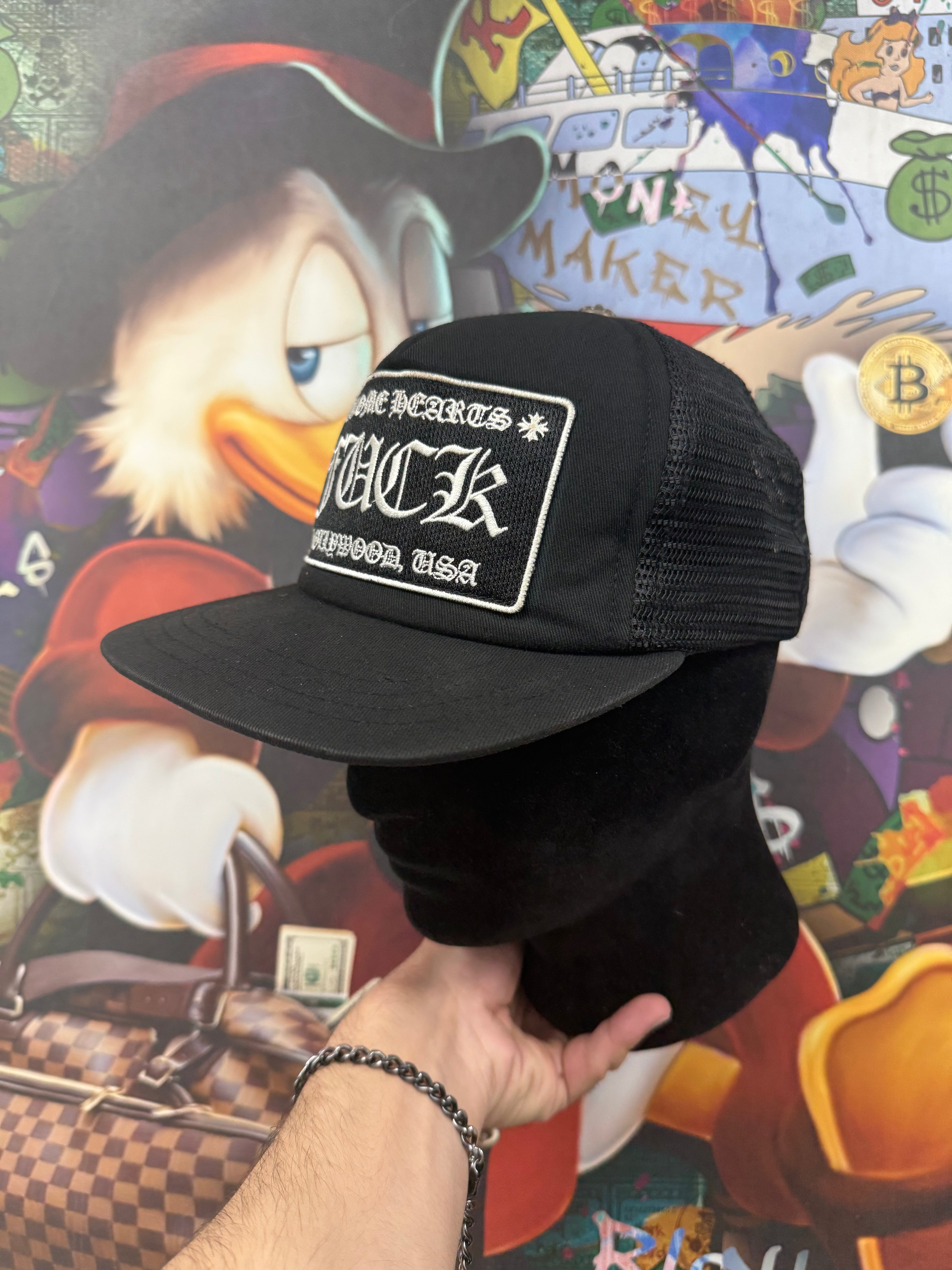 Chrome Hearts Black CH Hollywood Trucker Hat