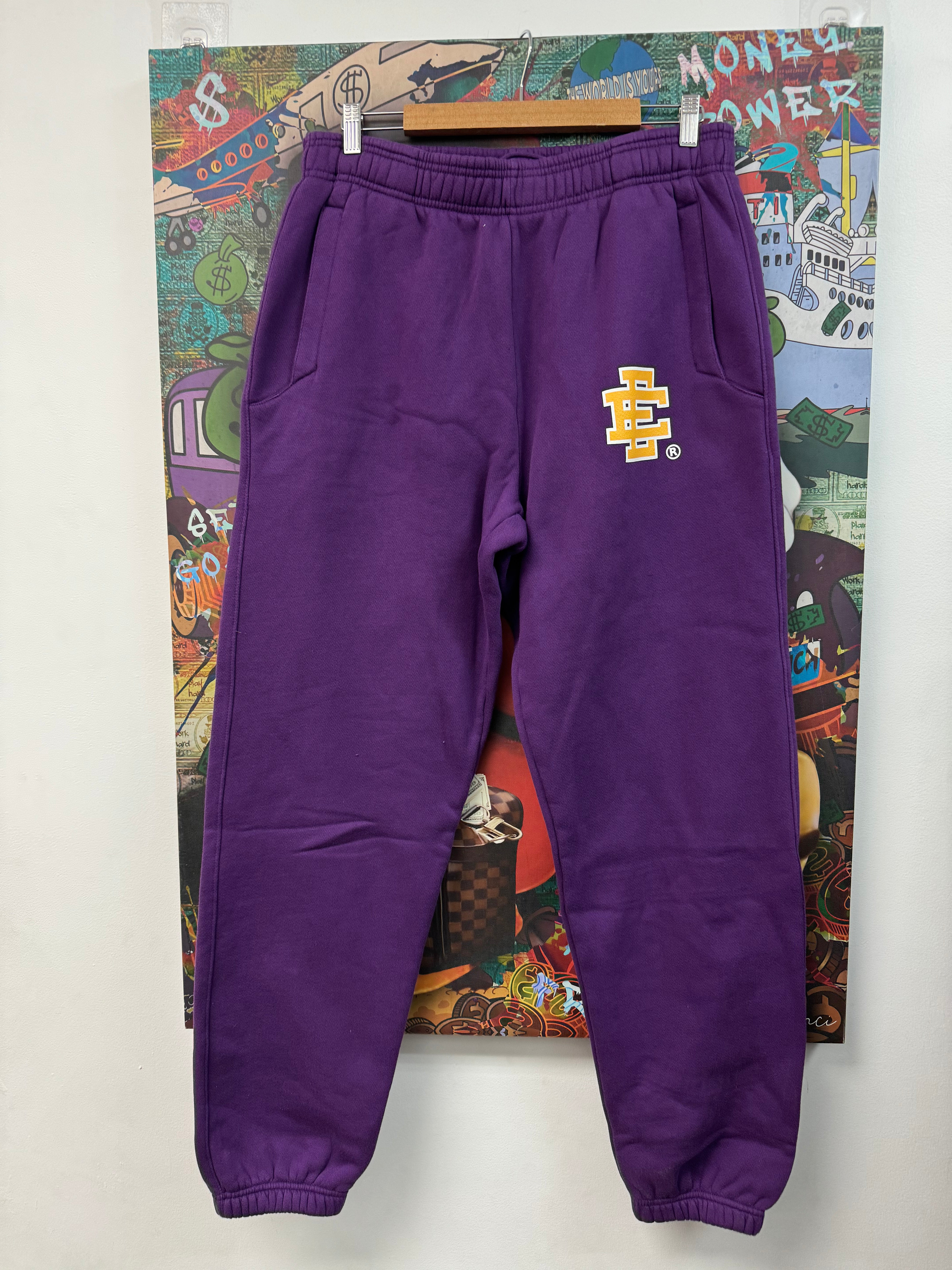 Eric Emanuel Purple Yellow Logo Sweats