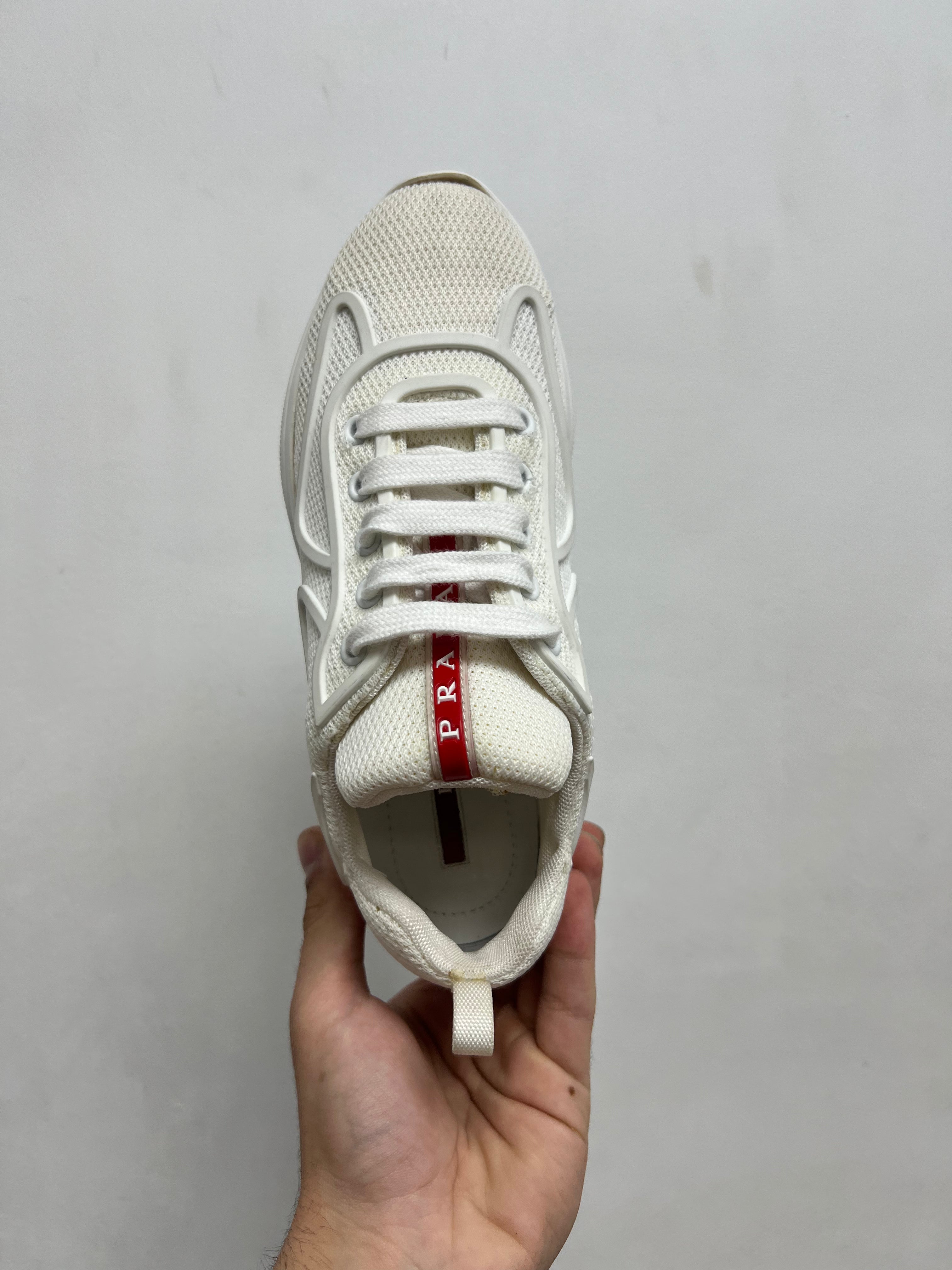 Prada White Mesh Cups Sneakers