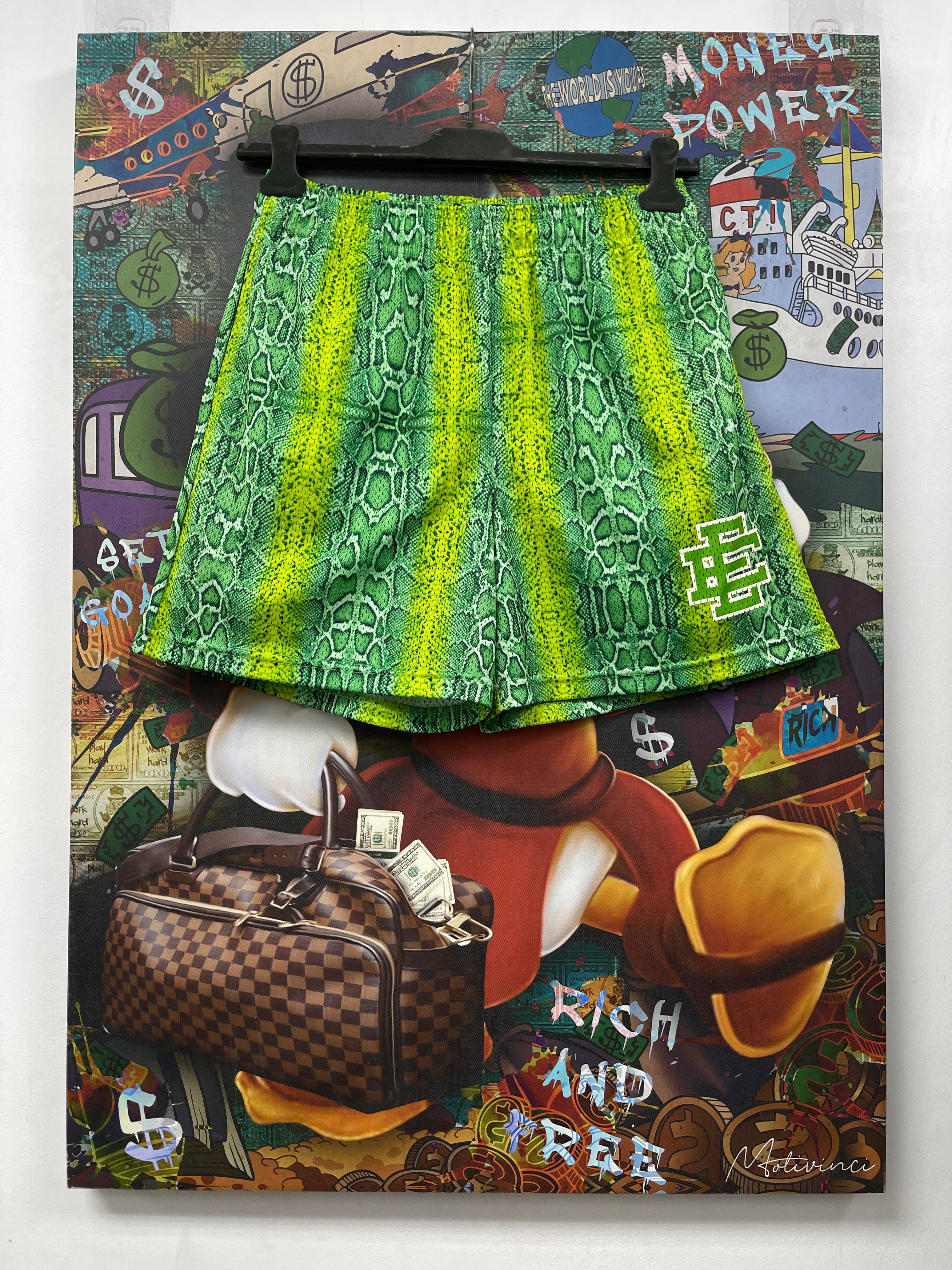 Eric Emanuel Green Snakeskin Shorts