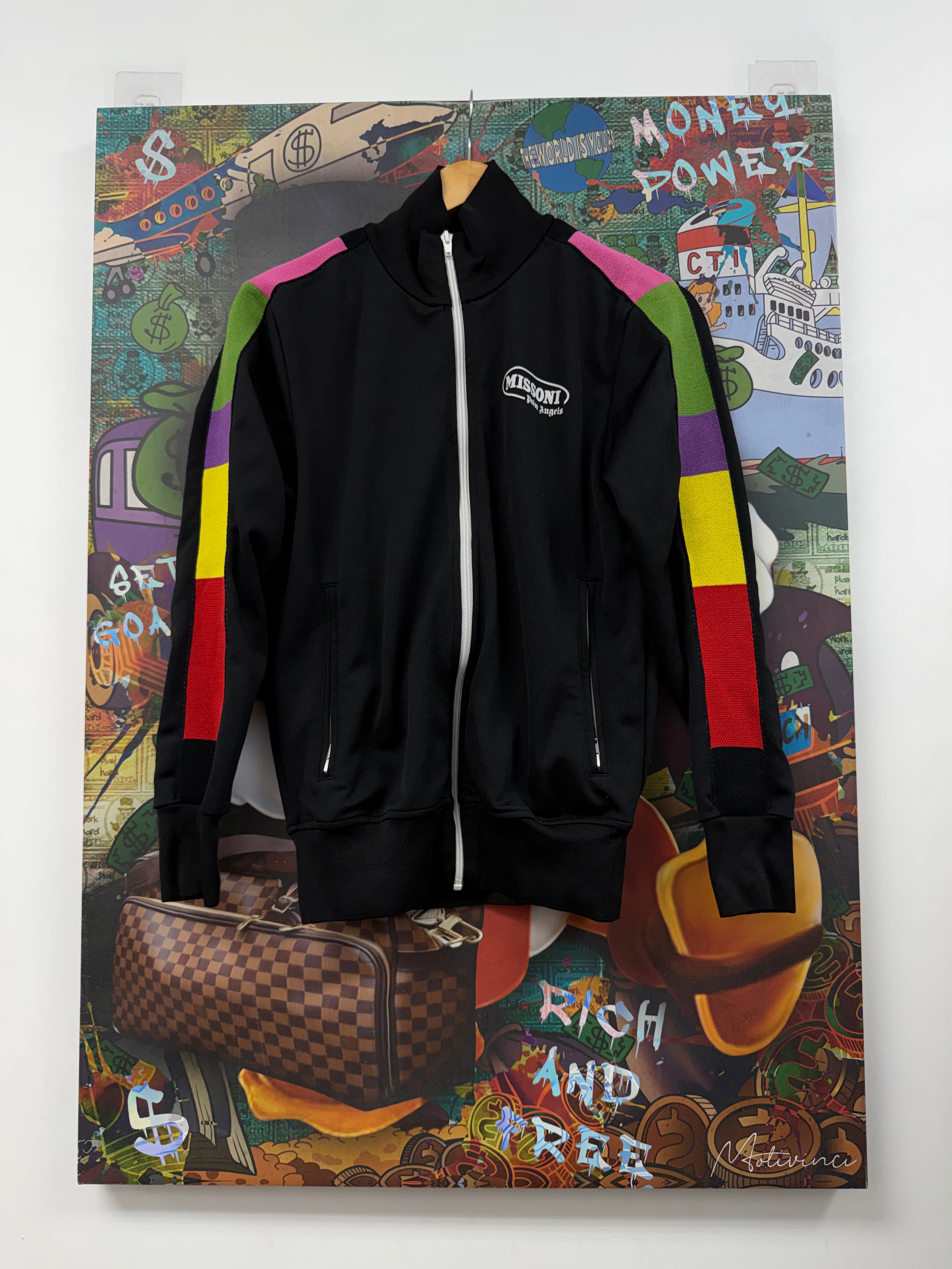 Palm Angels Black Multi Missoni Track Jacket
