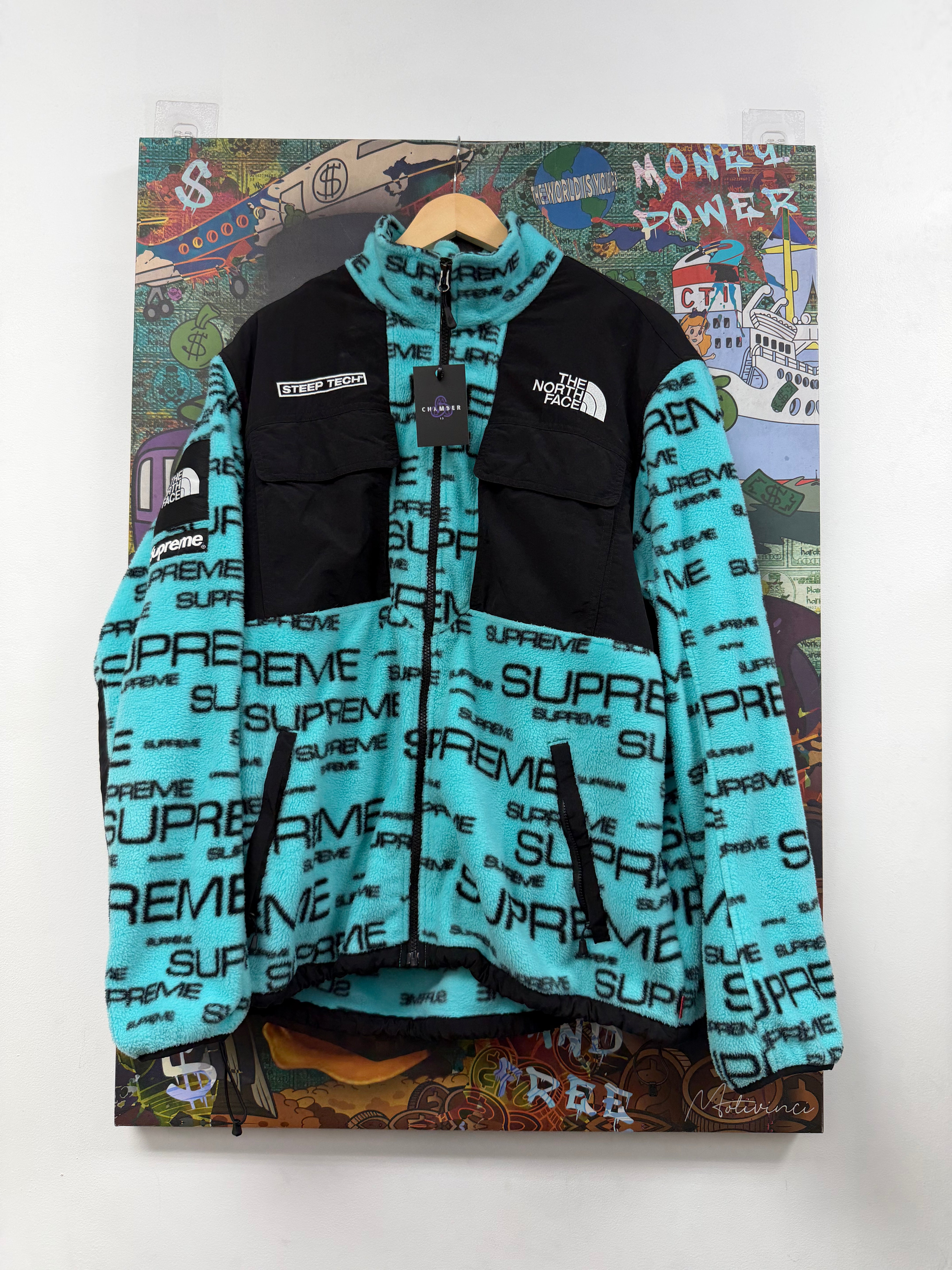 Supreme TNF Steep Tech Blue Sherpa Fleece Jacket