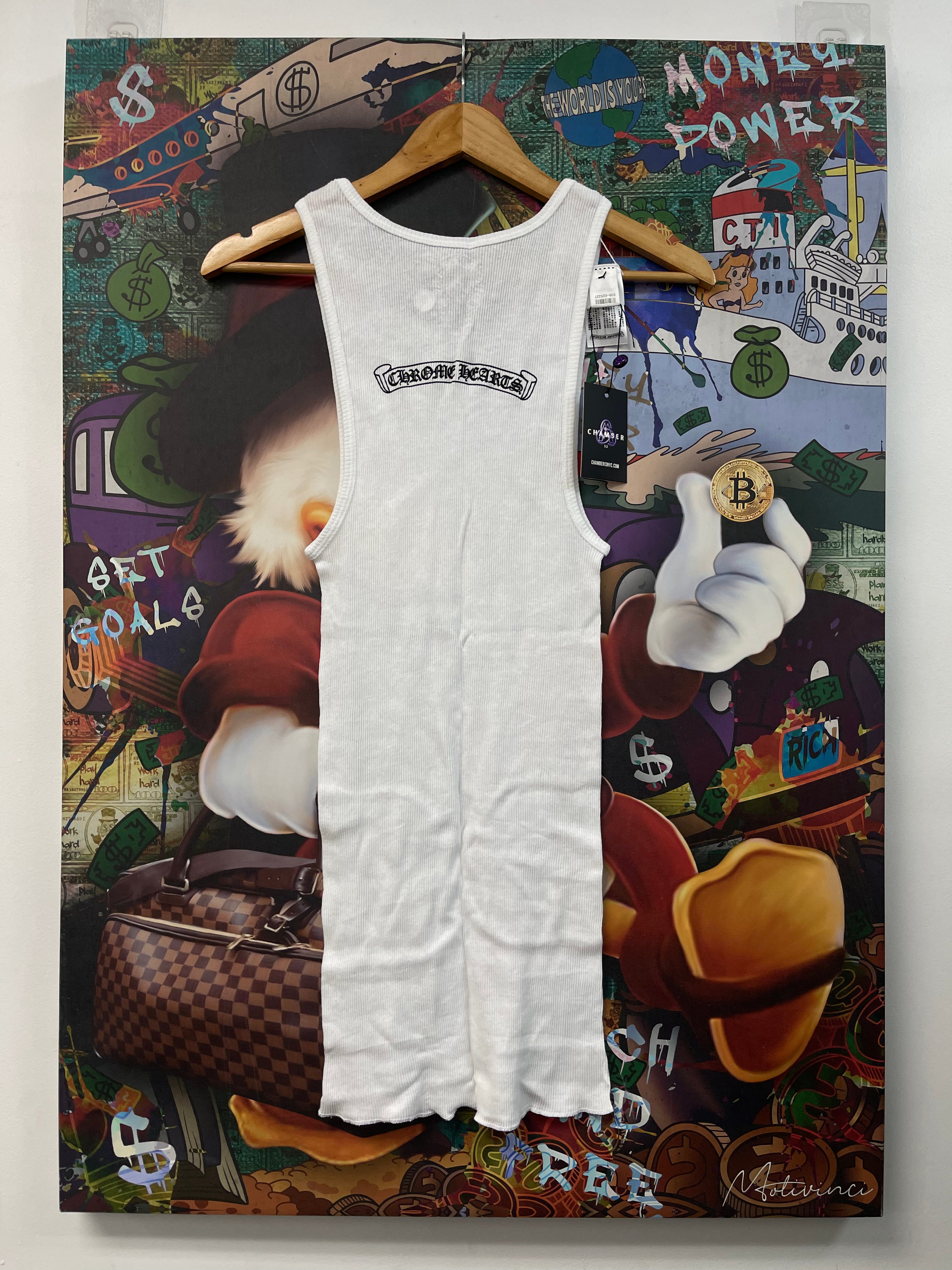 Chrome Hearts White Scroll Logo Tank Top