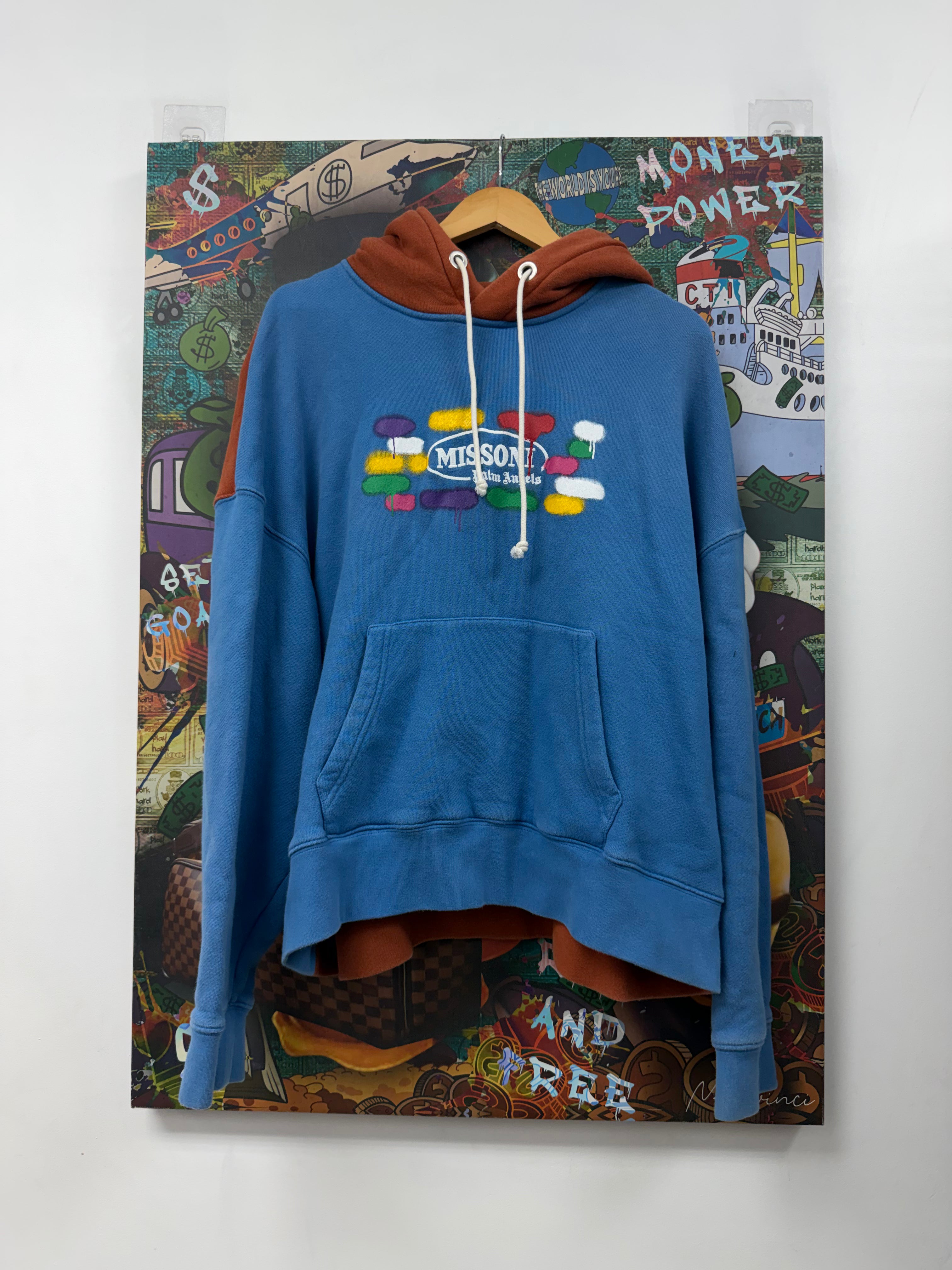 Palm Angels Blue Brown Missoni Hoodie
