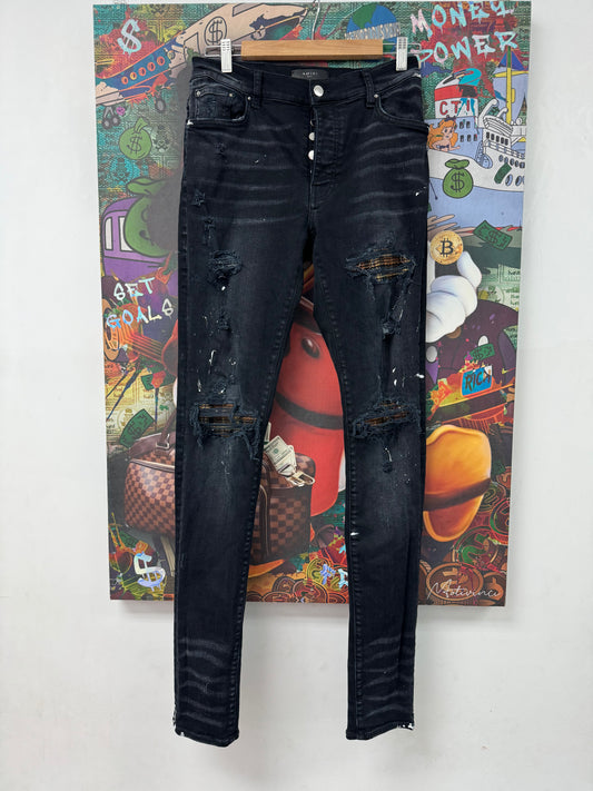 Amiri MX1 Black Brown Plaid Used 32 N/A