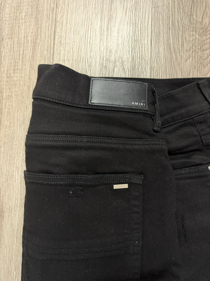 Amiri MX1 Black Blue Patch Jeans