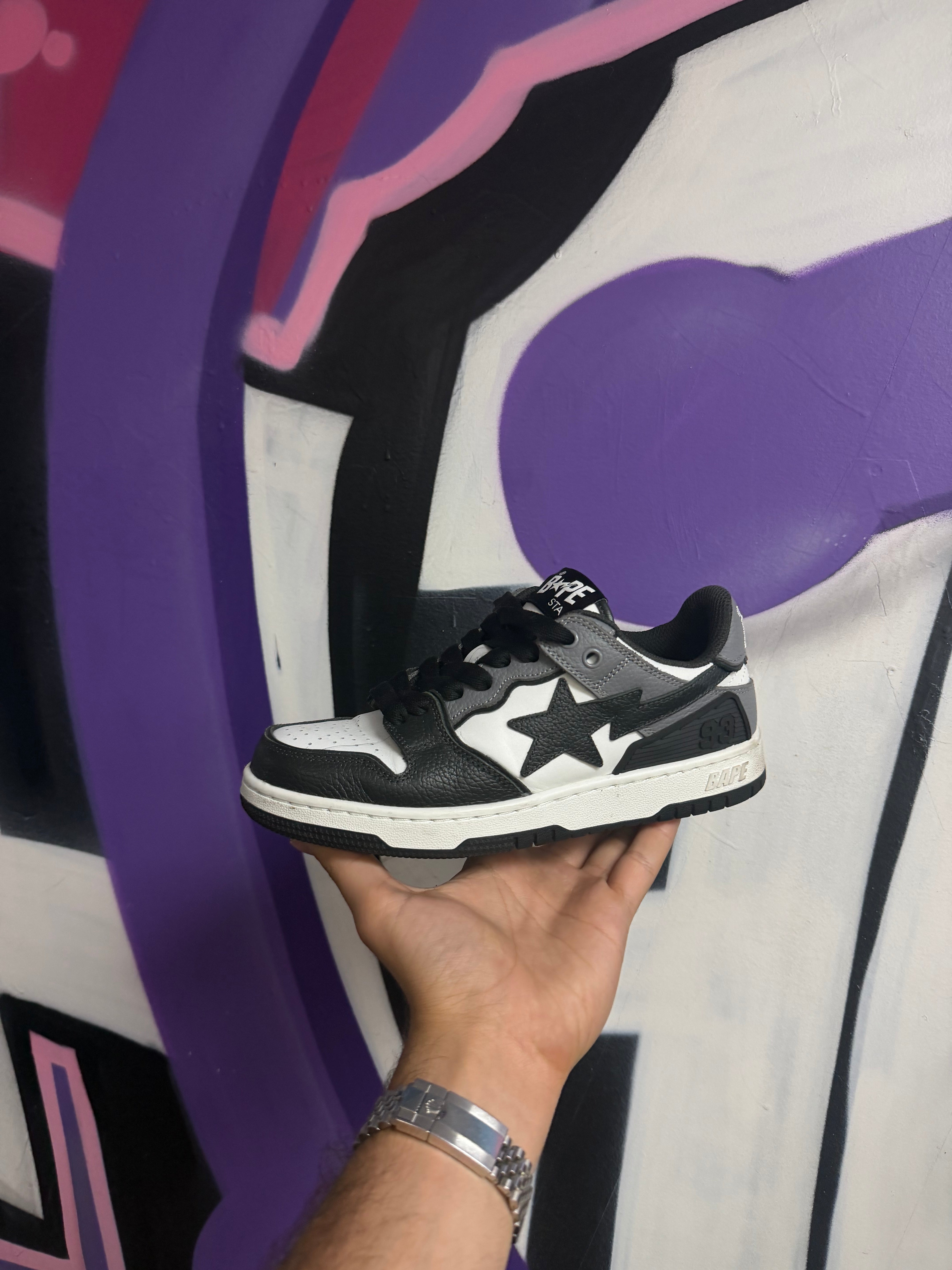 BAPE Black Grey Sk8 Sta 93 Sneakers