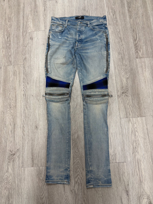 Amiri MX2 Light Wash Blue Plaid