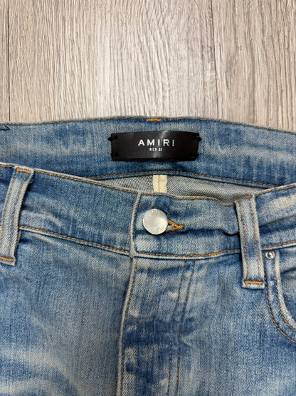 Amiri MX2 Light Wash Blue Plaid