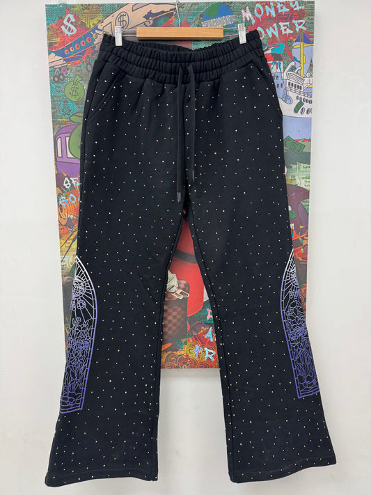 WDW Rhinestone Sweatpants Coal New 36 (XL) N/A