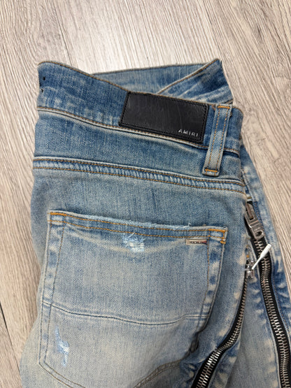 Amiri MX2 Light Wash Blue Plaid