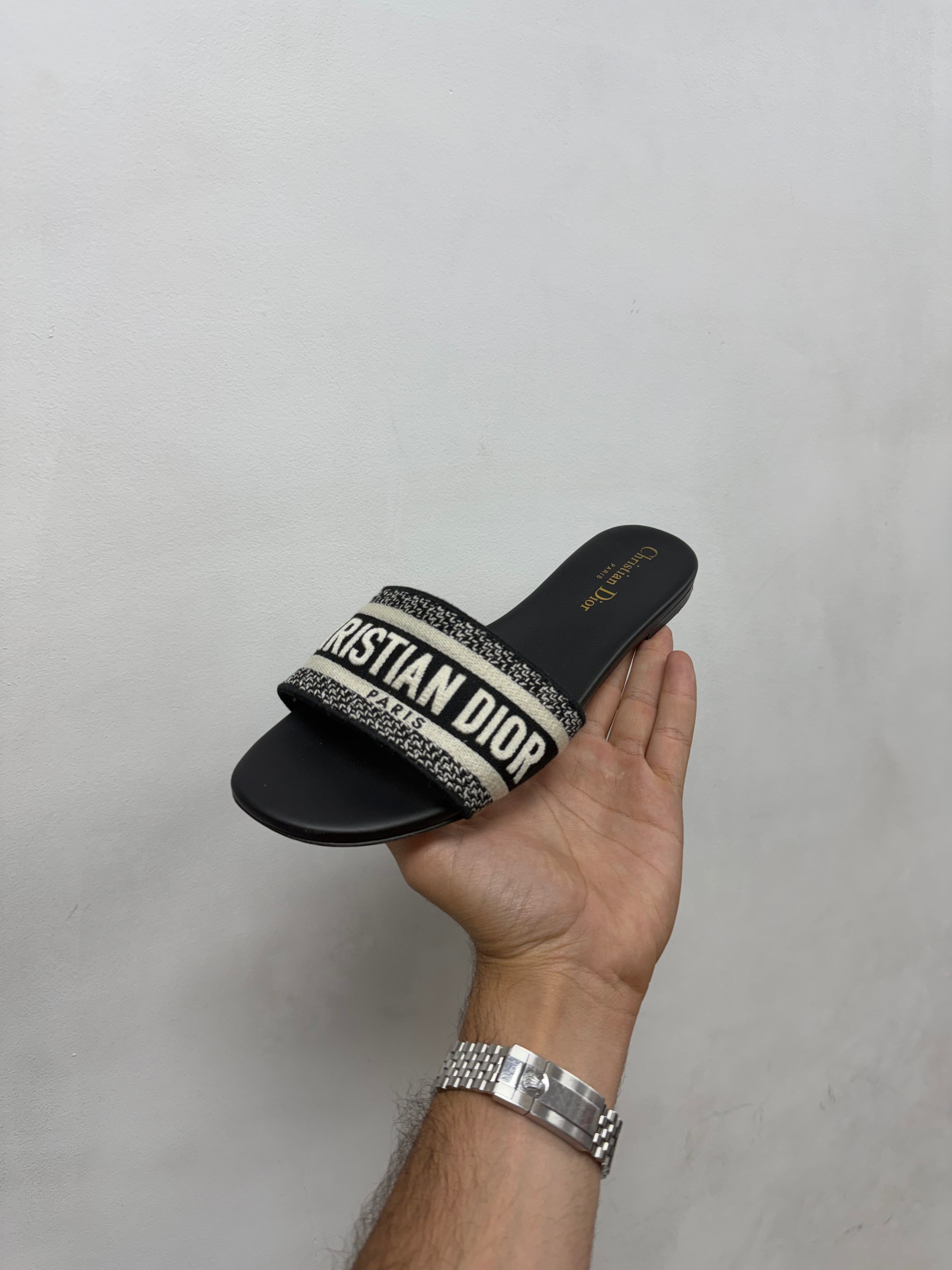 Dior Black Monogram Slides
