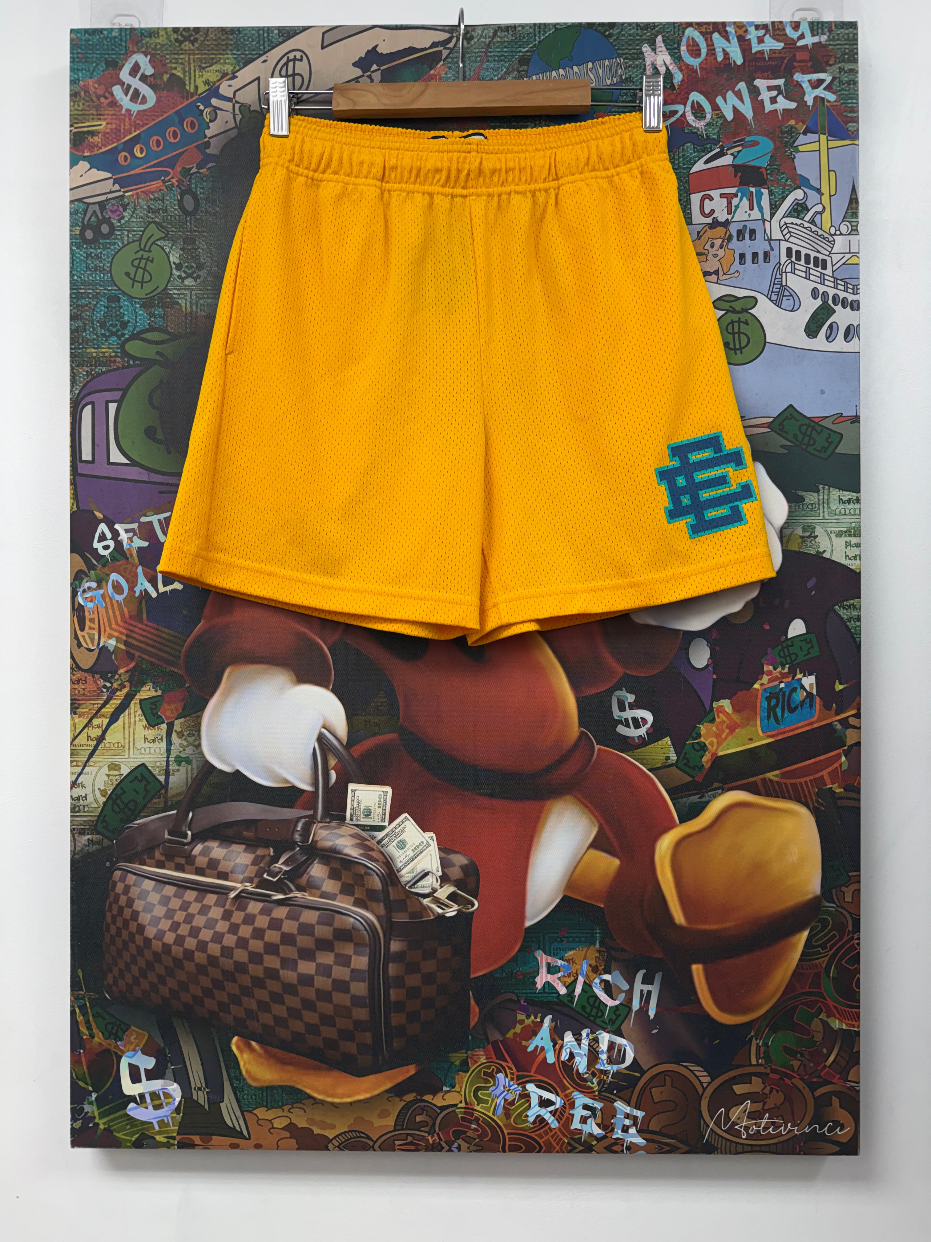 Eric Emanuel Yellow Blue Basics Shorts