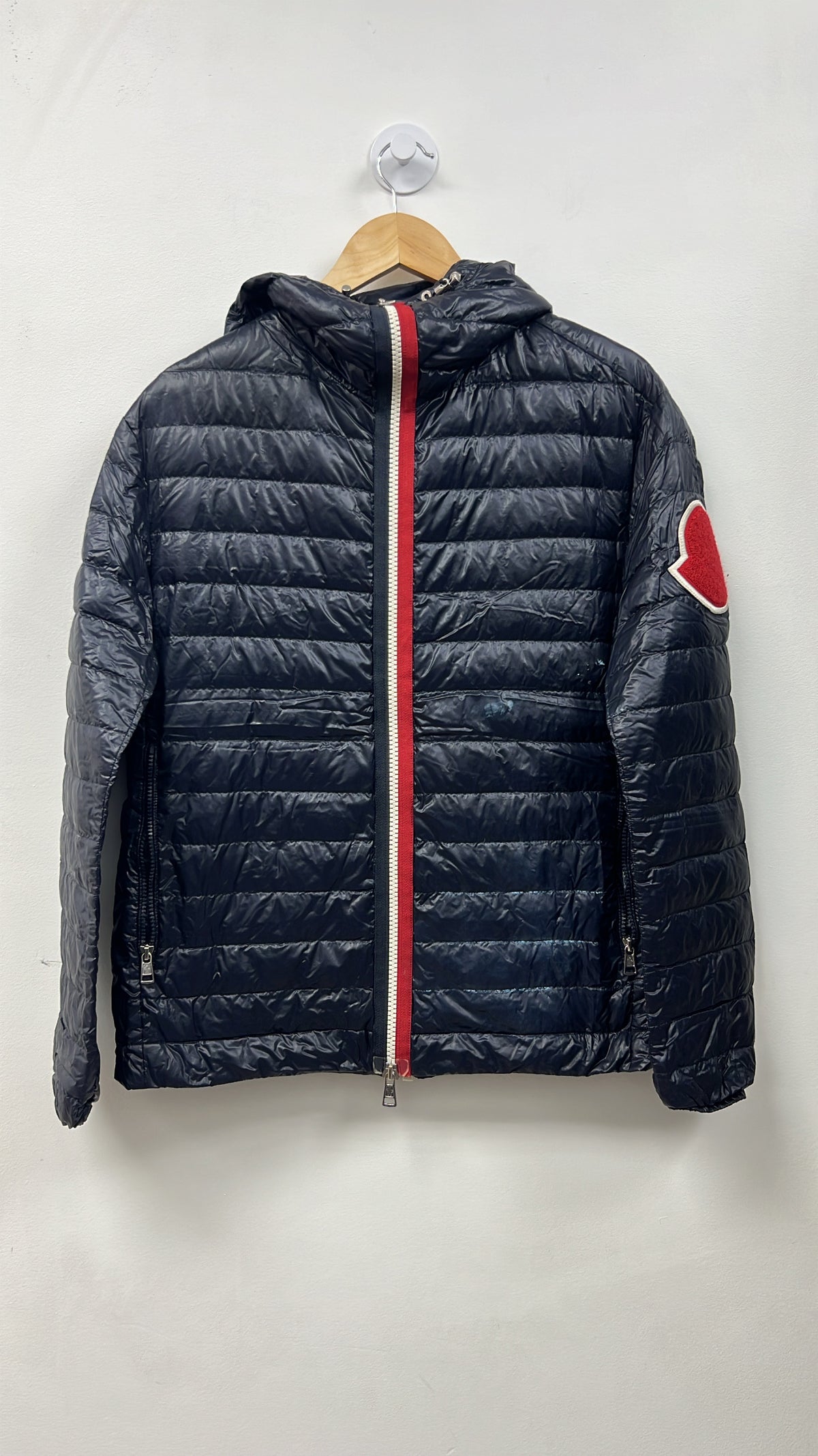 Moncler Navy Striped Light Down Jacket