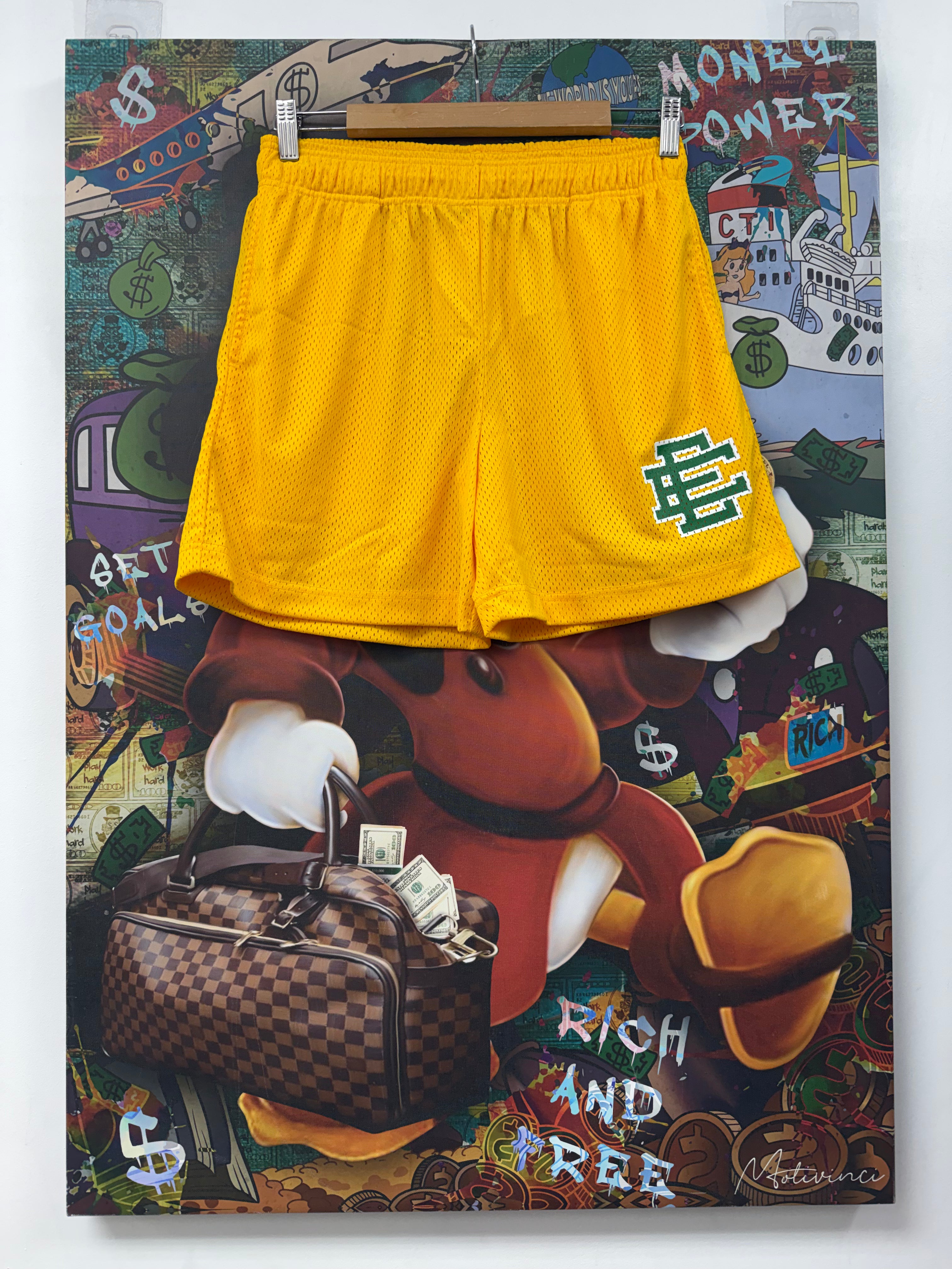 Eric Emanuel Yellow Green Basics Shorts