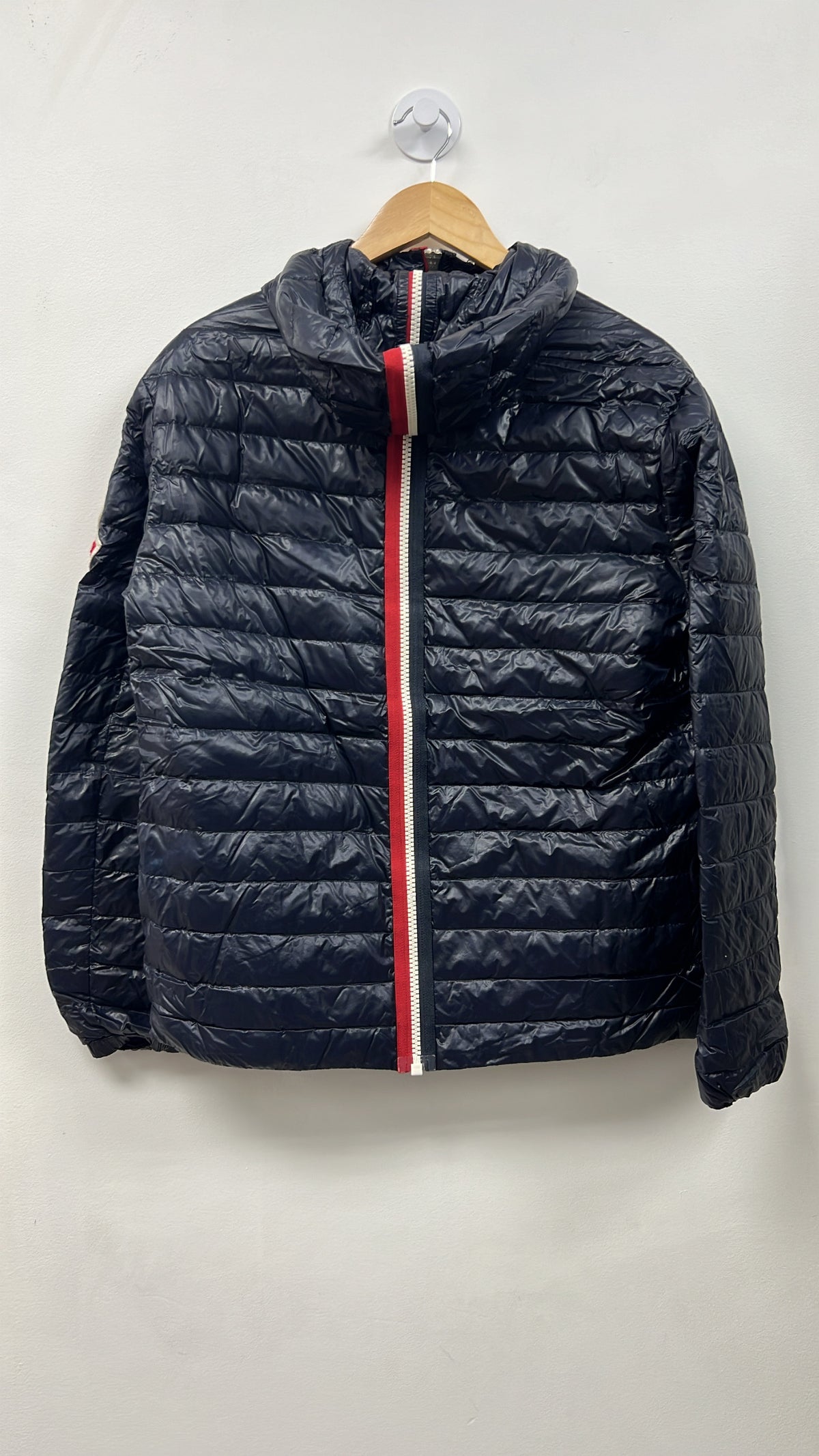 Moncler Navy Striped Light Down Jacket
