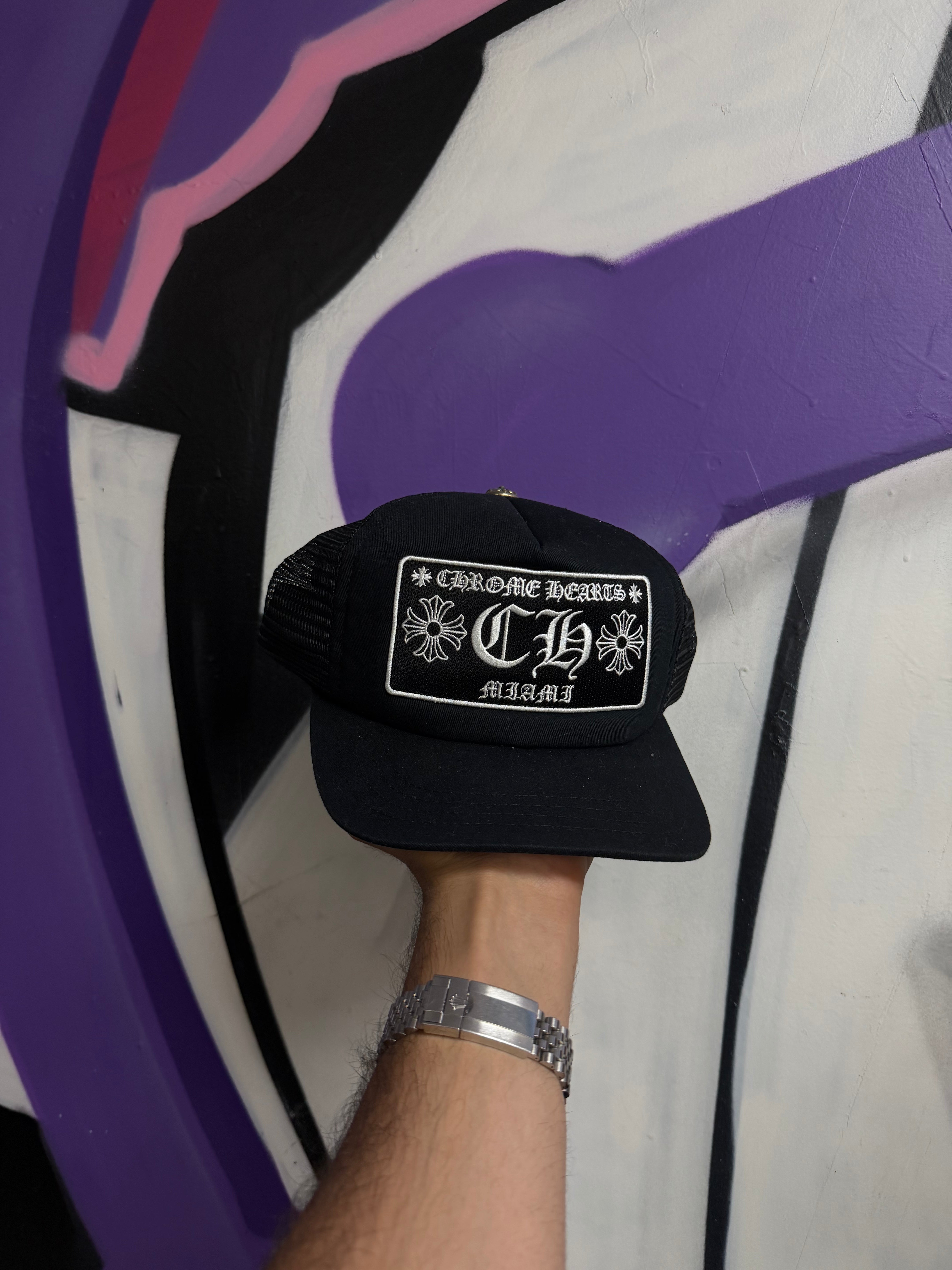 Chrome  Hearts Black CH Miami Hat
