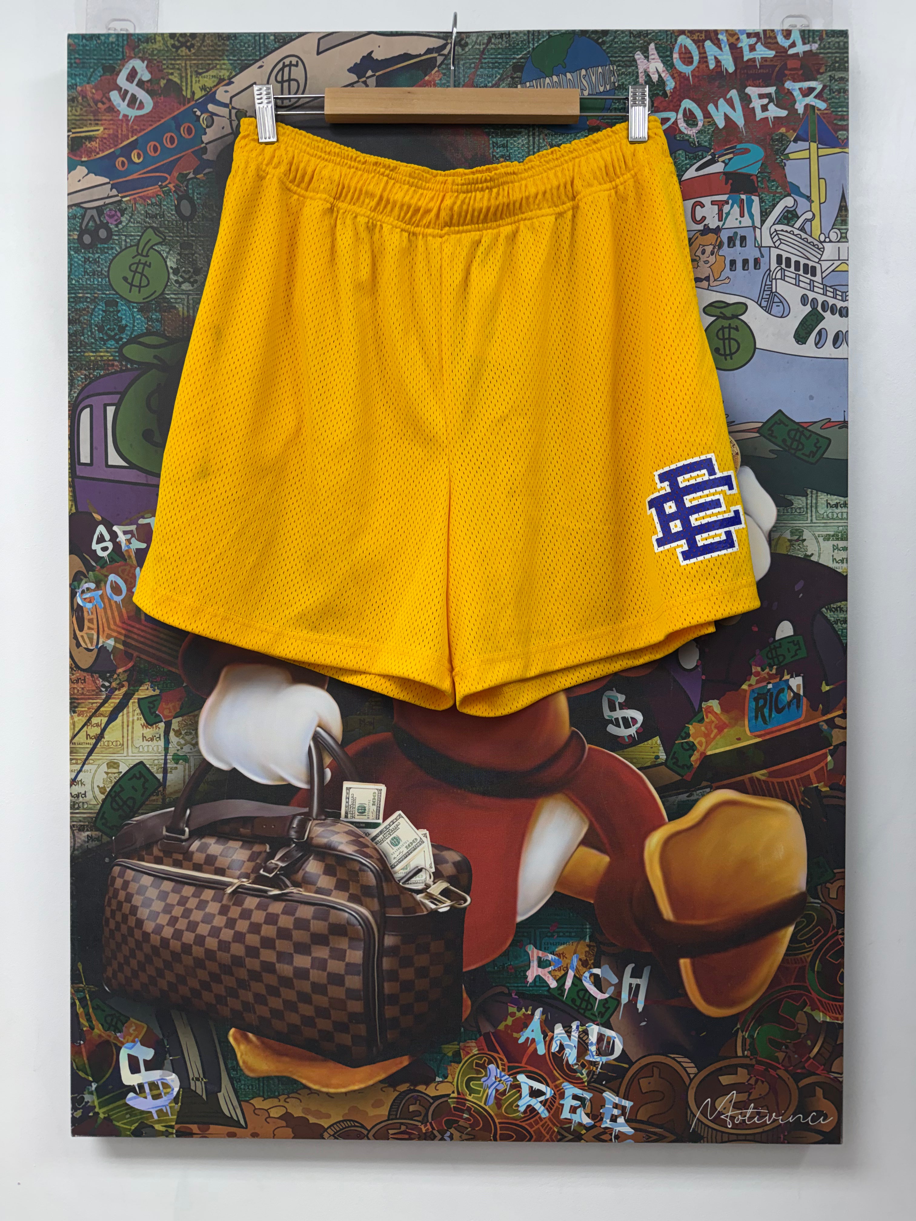 Eric Emanuel Yellow Purple Basics Shorts