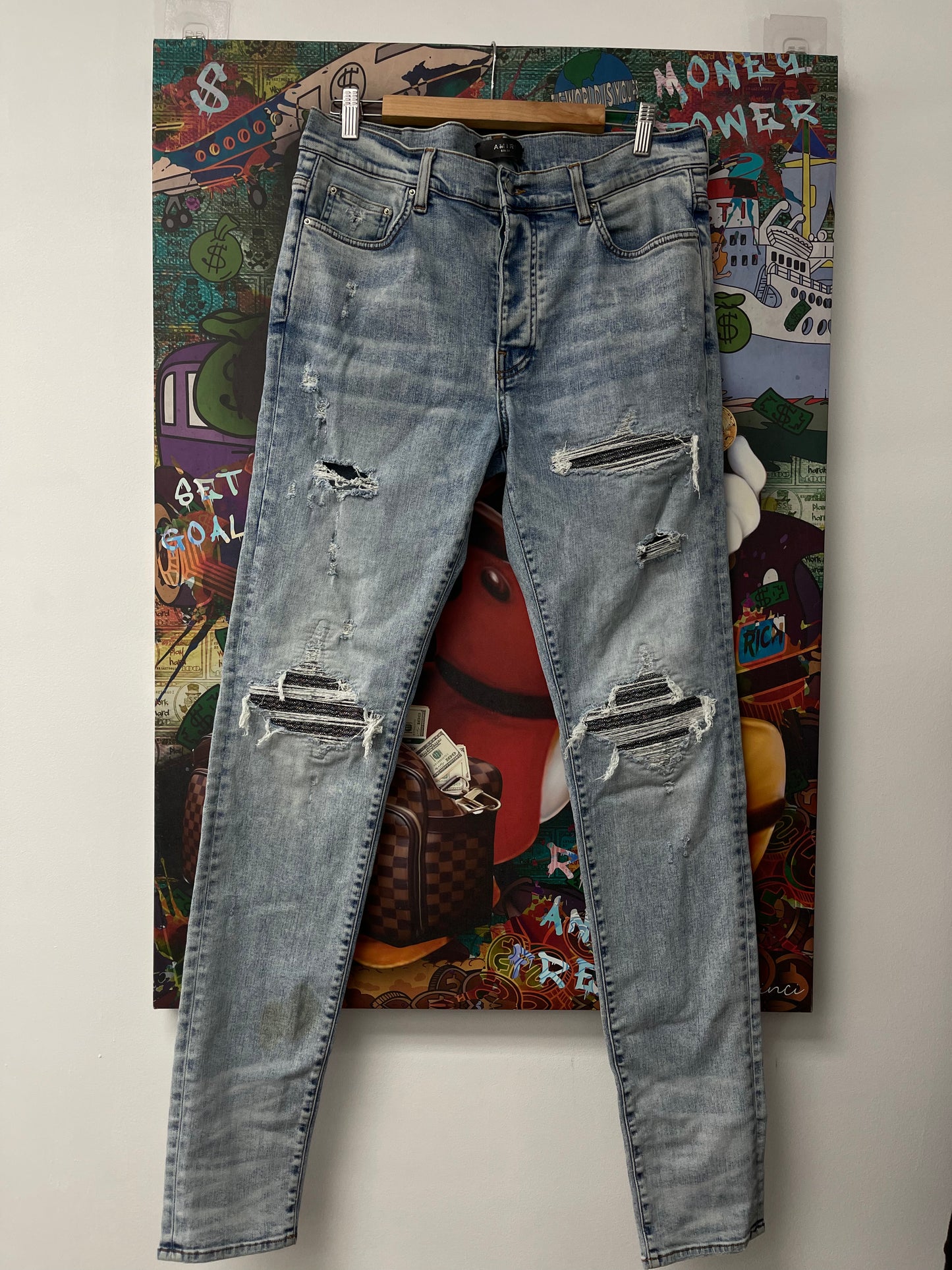 Amiri MX1 Light Wash Iridescent Patch Used