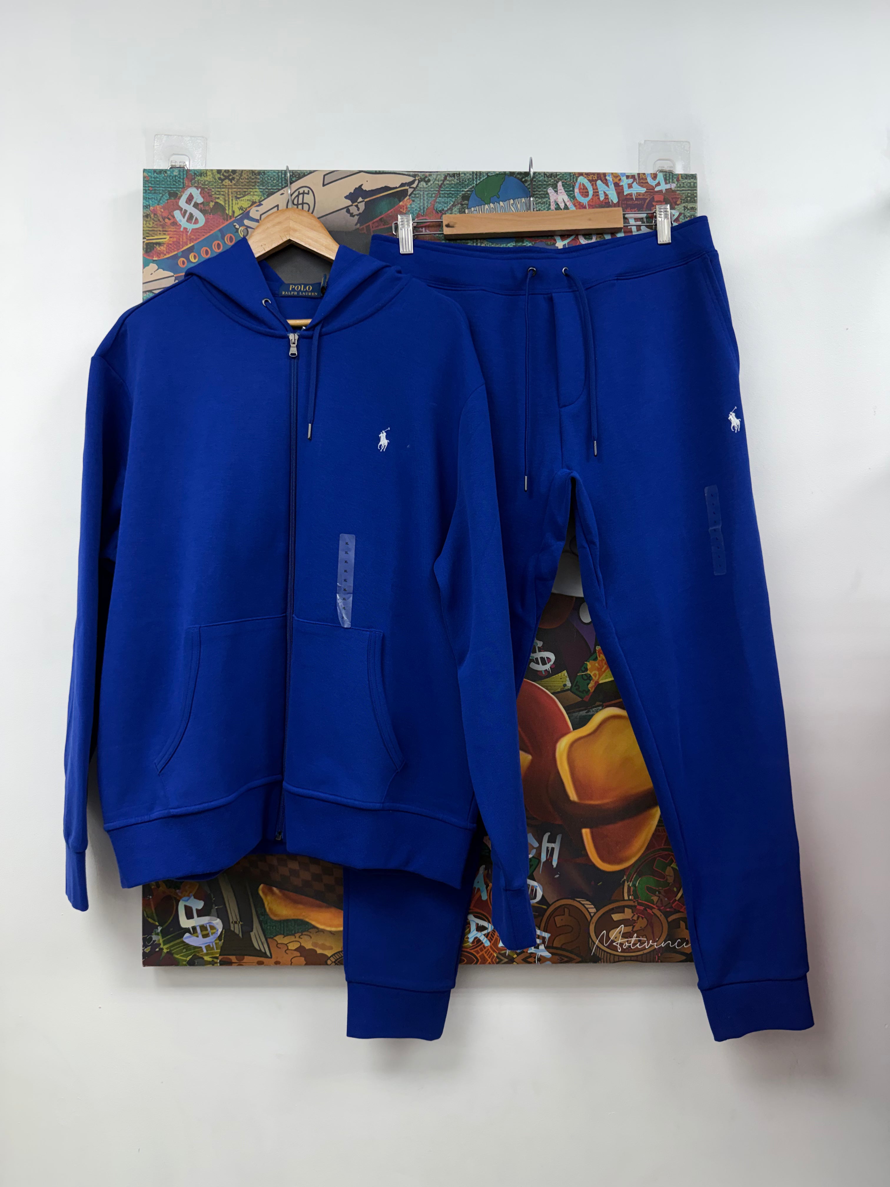 Polo Royal Blue White Tech Sweatsuit
