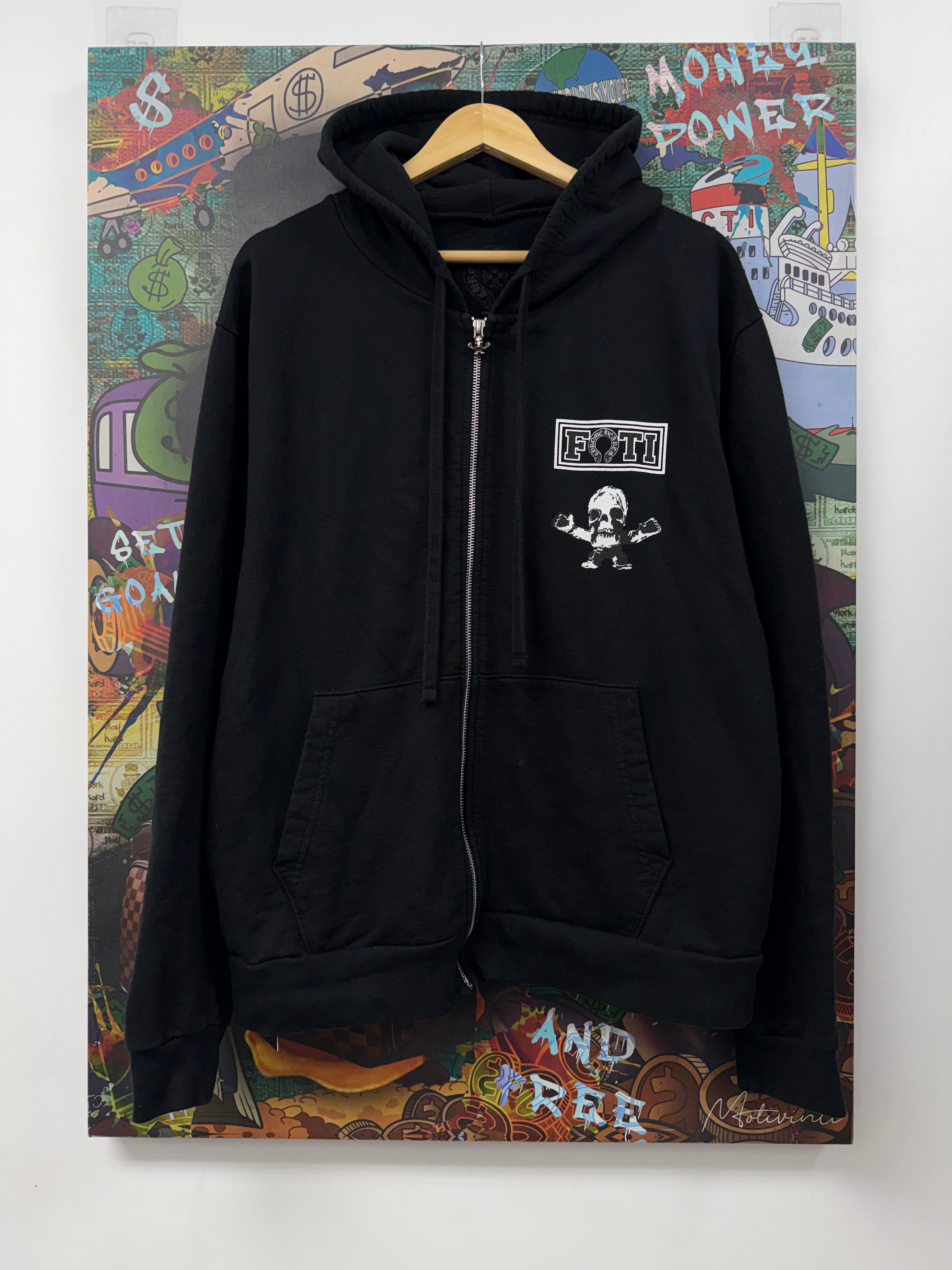 Chrome  Hearts Black FOTI Tic Tac Toe Zip Up