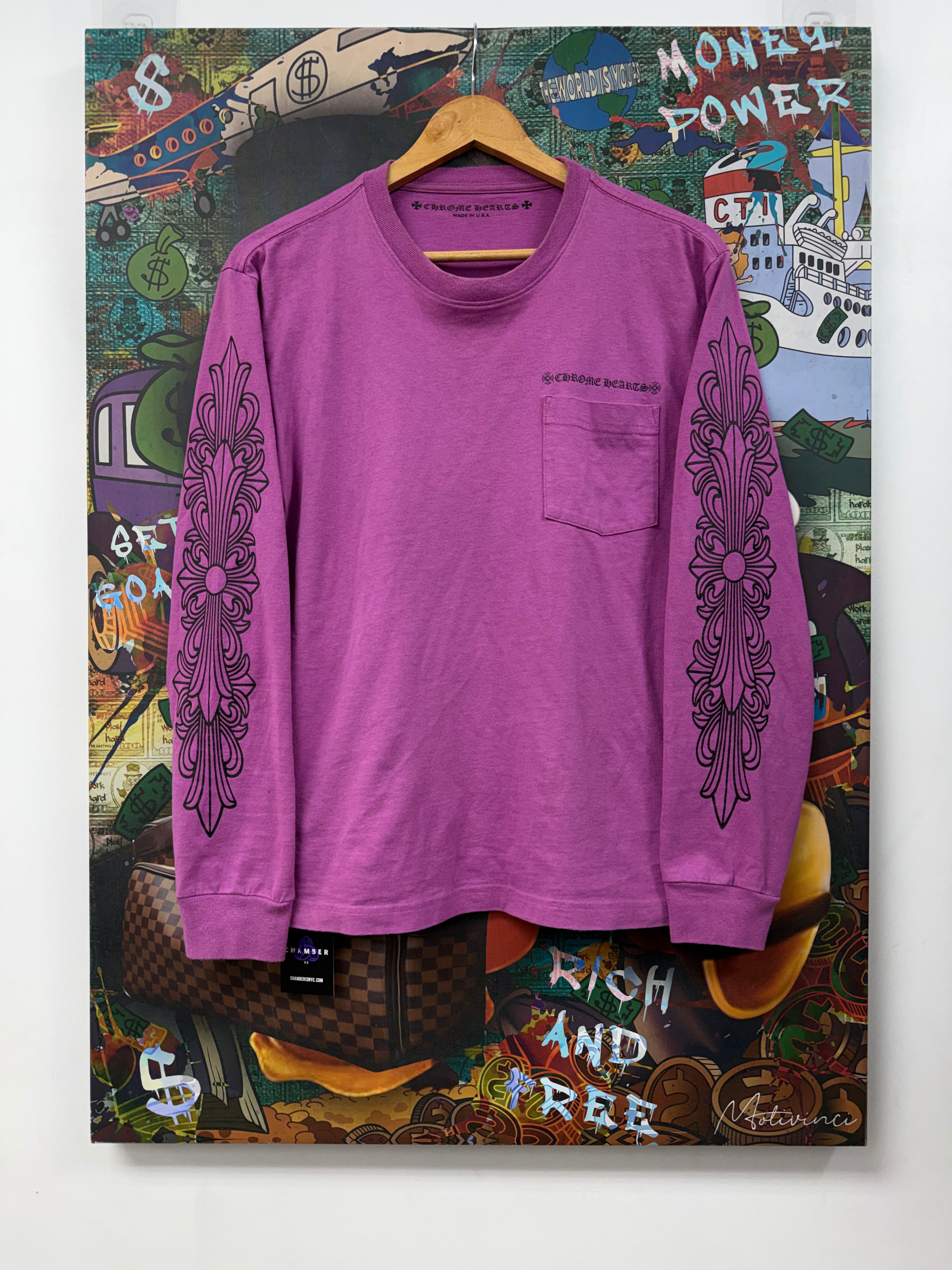 Chrome  Hearts Purple PSSY Matty Boy Long Sleeve T shirt