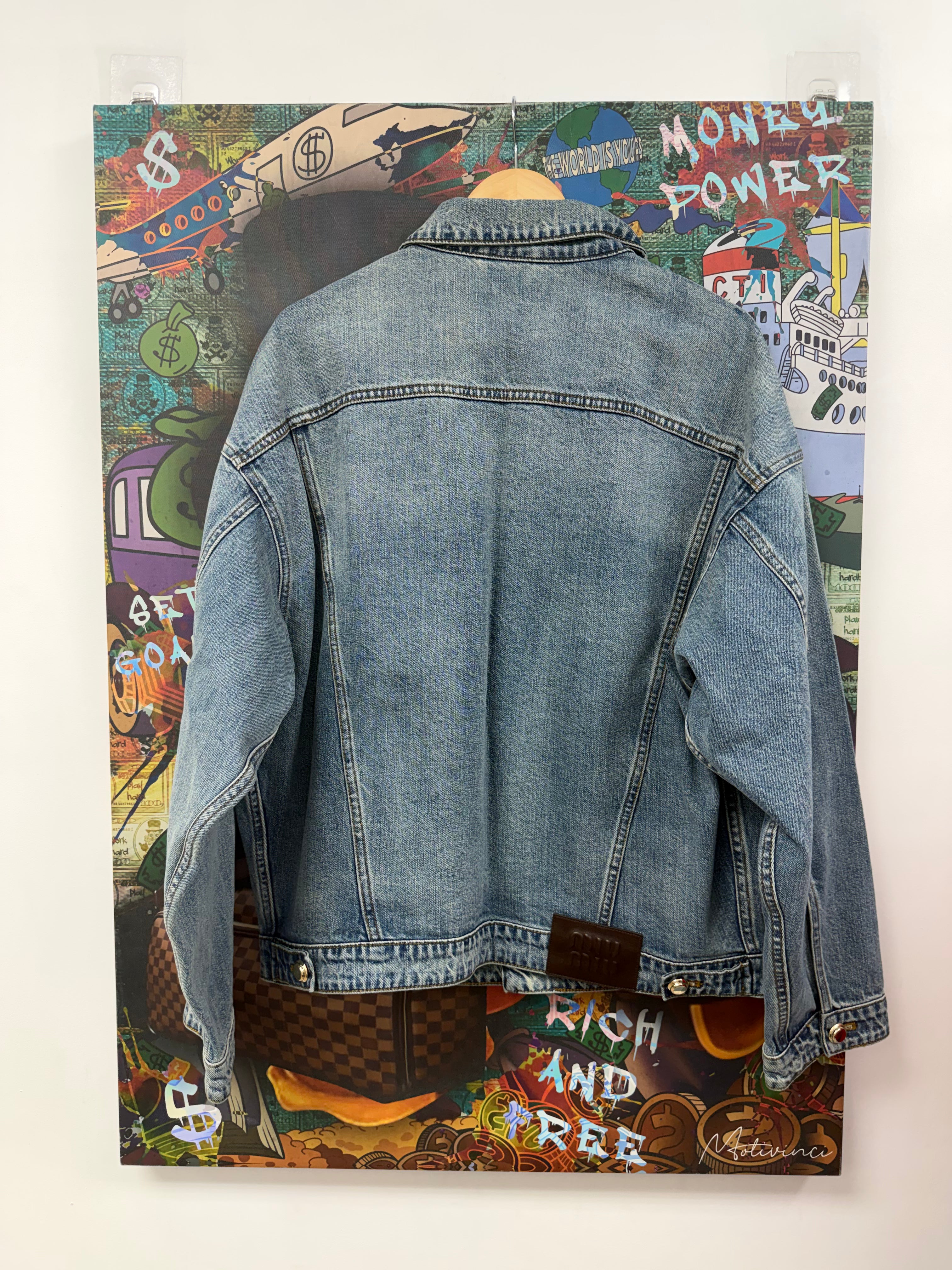 Miu Miu Applique Logo (Missing Button)(L) Denim Jacket