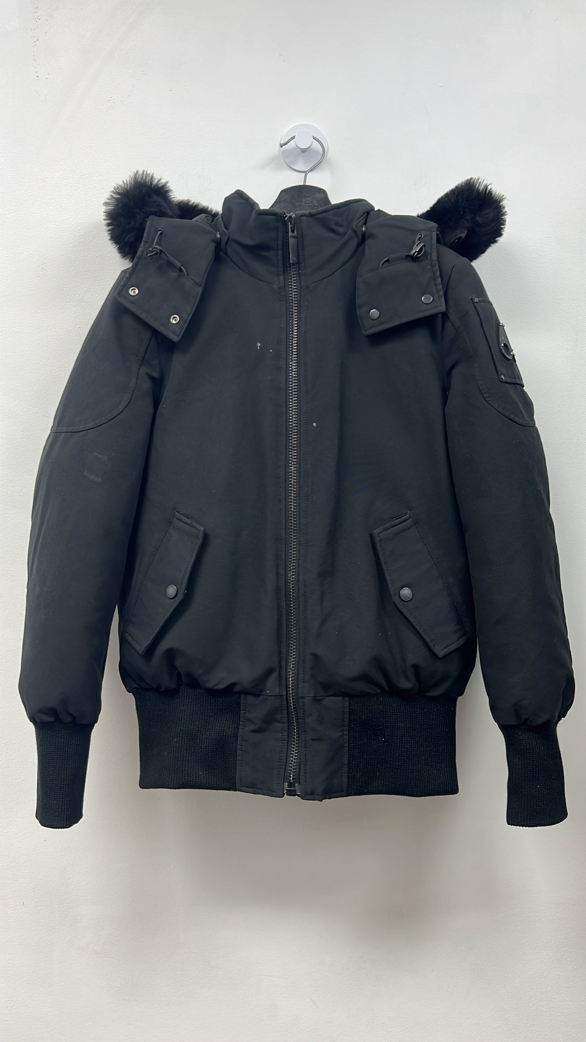 Moose Knuckles Black Bomber Jacket
