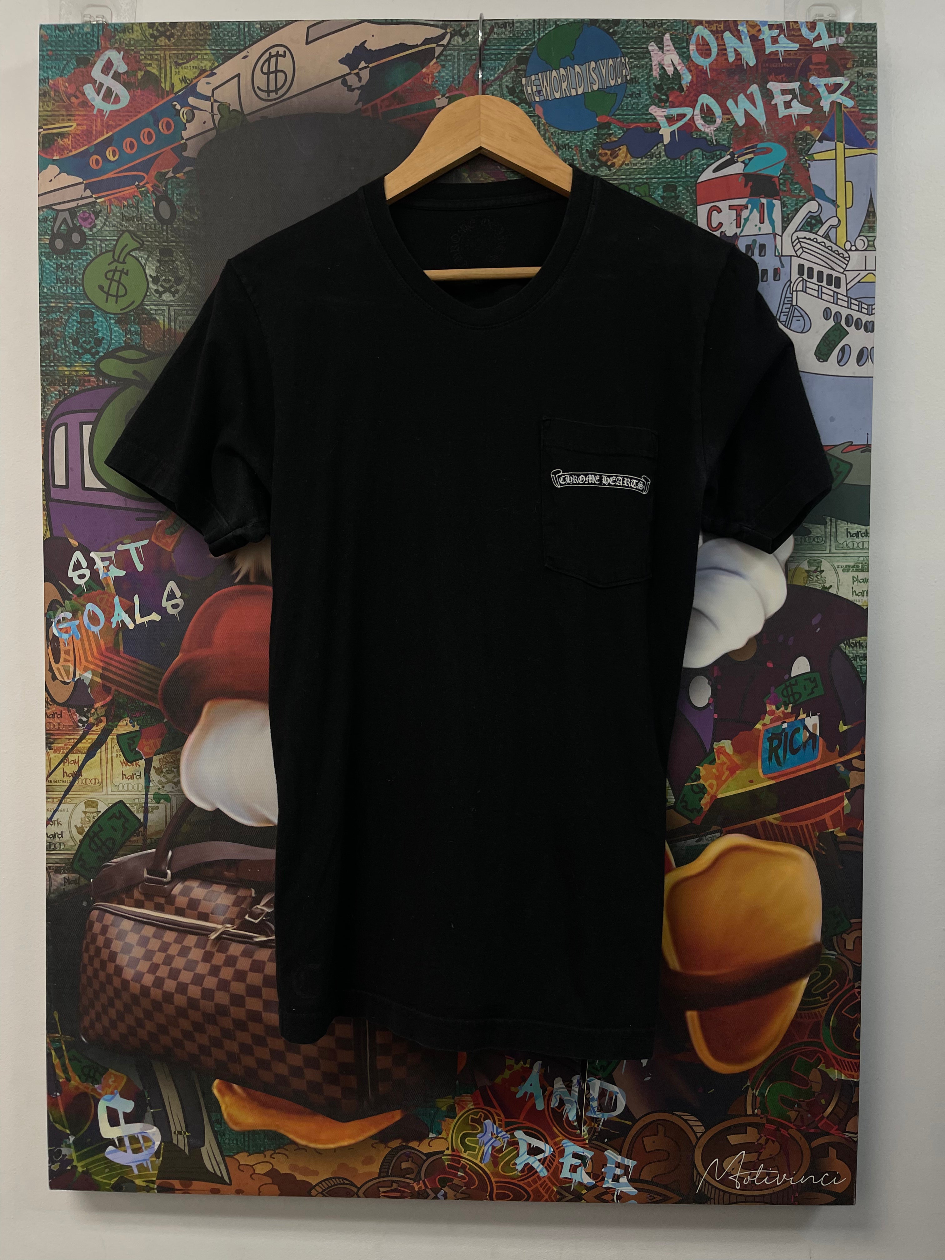 Chrome Hearts Tee Black Pocket Scroll Medium Used