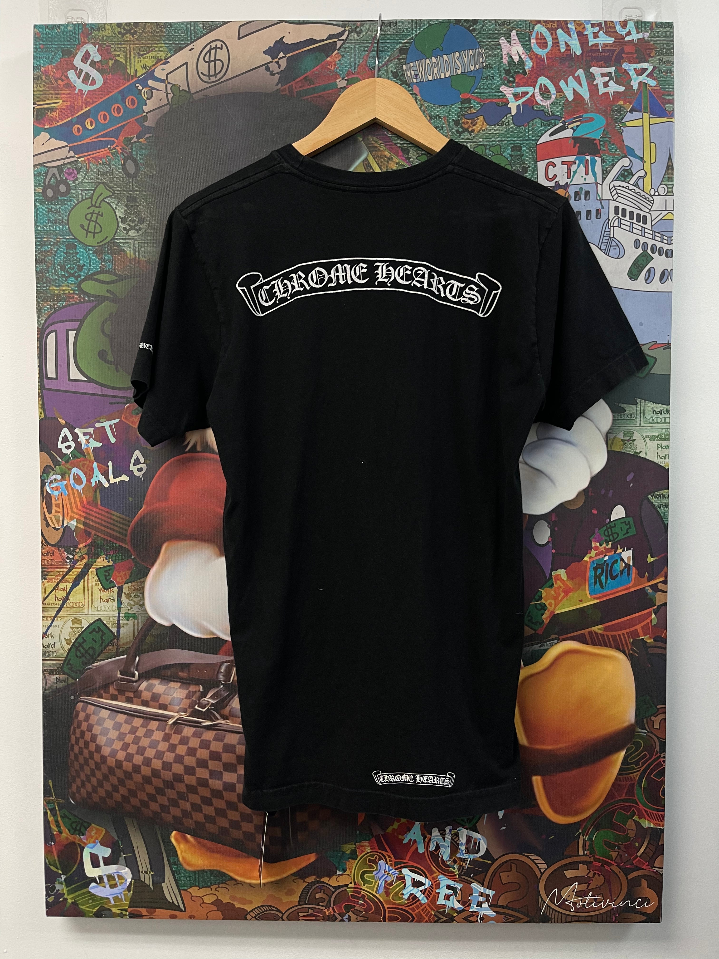 Chrome Hearts Tee Black Pocket Scroll Medium Used