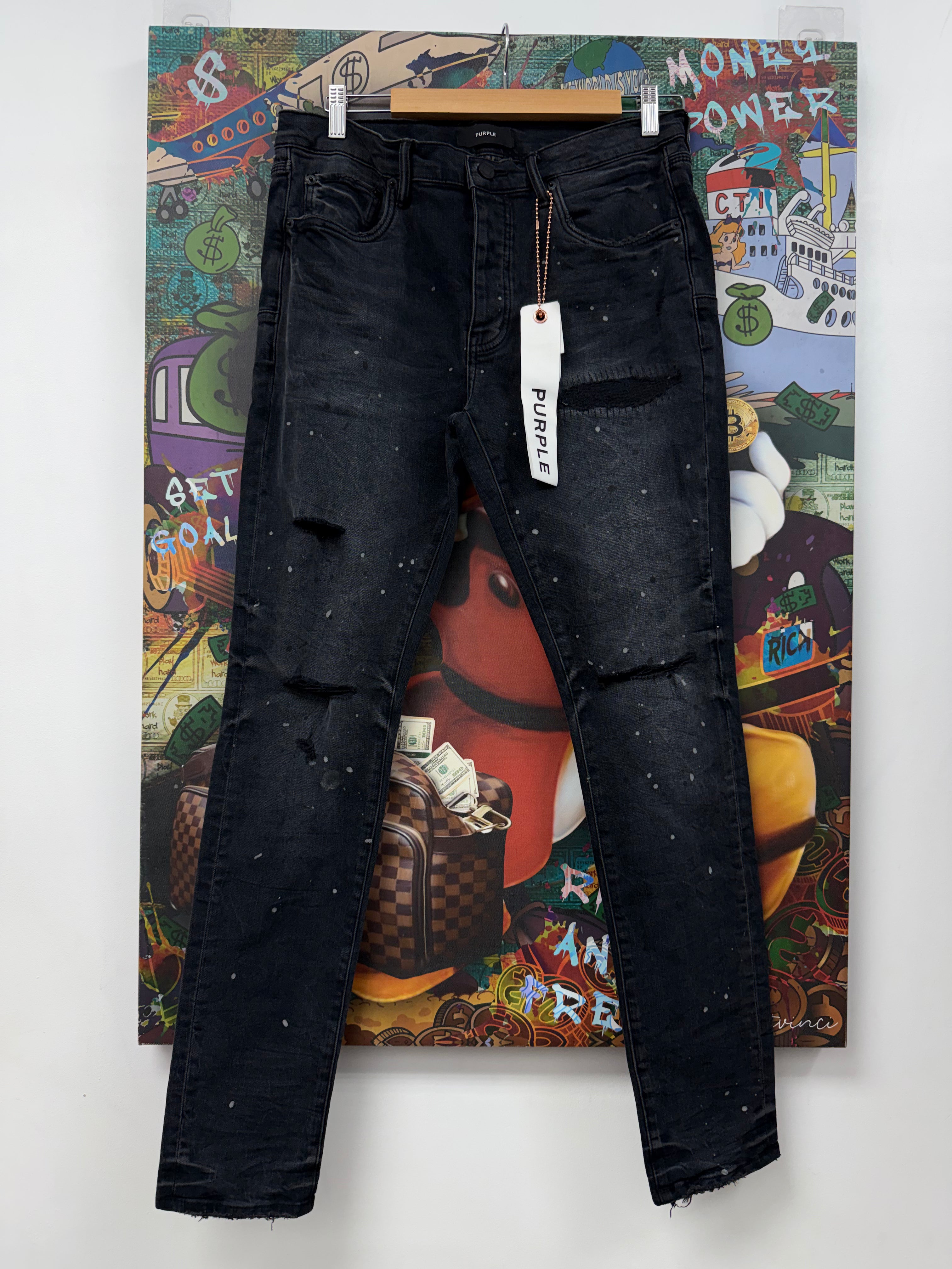 Purple Brand Grey Repair Jeans