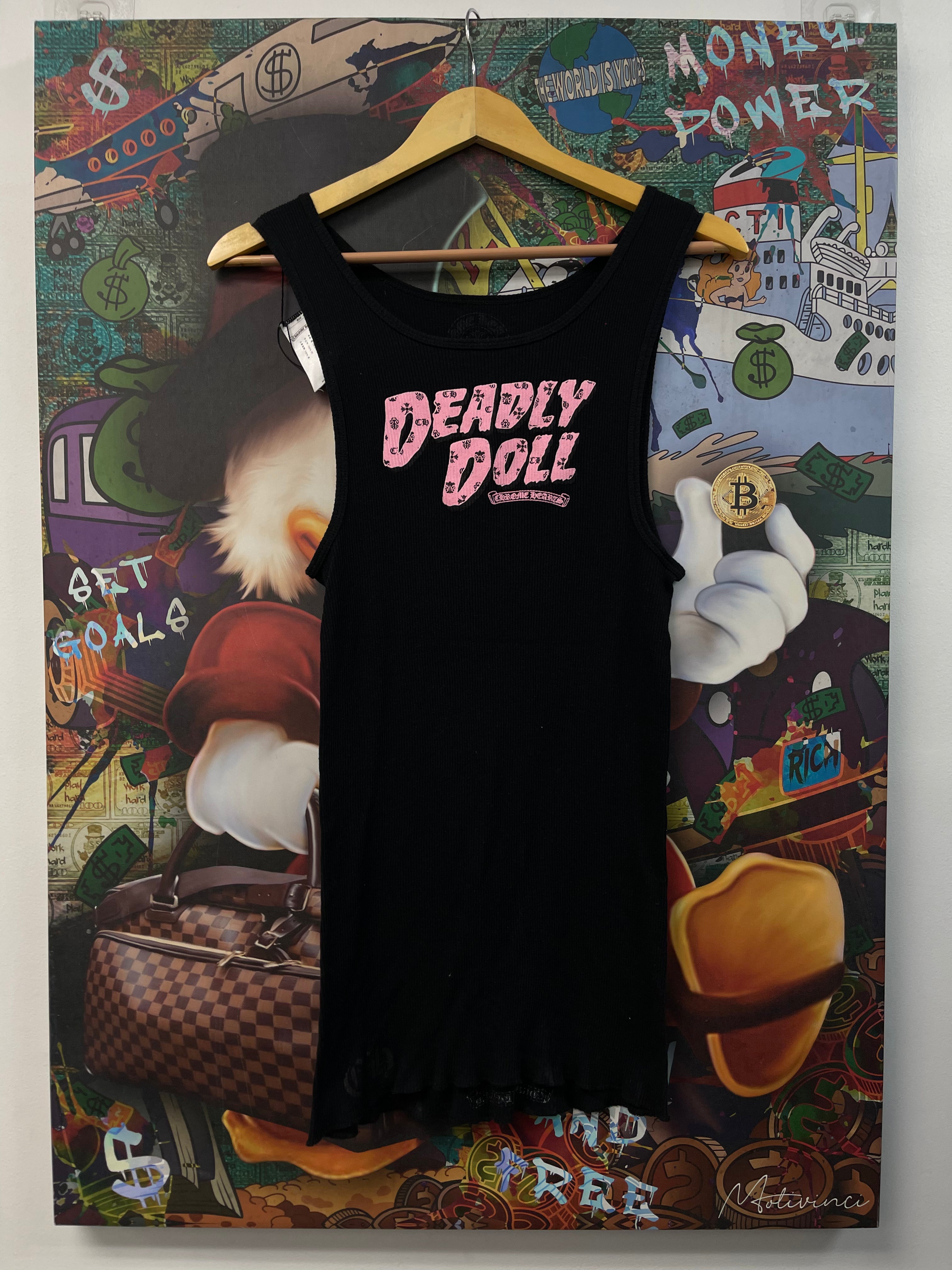 Chrome Hearts Black Pink Deadly Doll Tank Top
