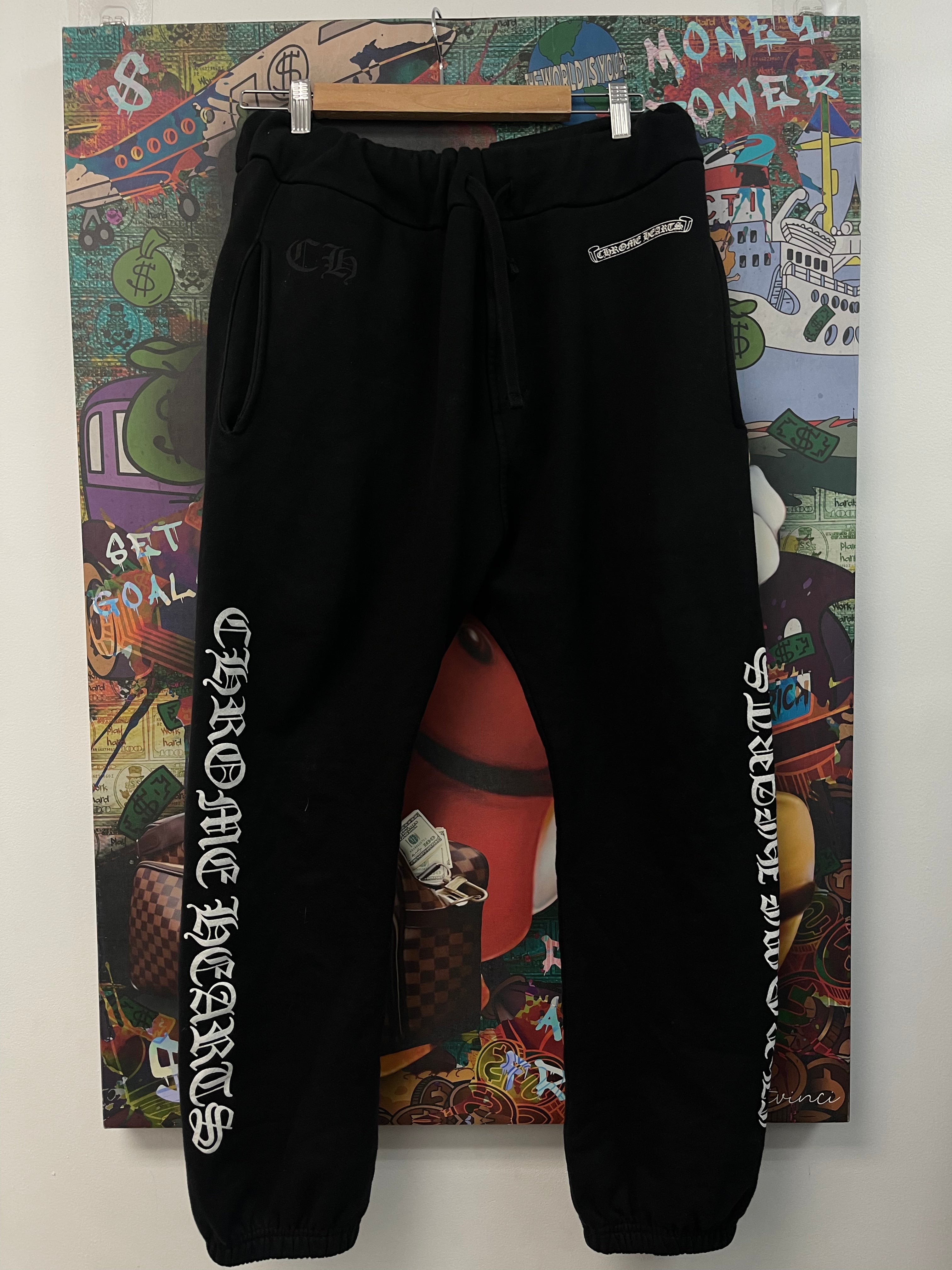 Chrome Hearts Black Scroll Logo Sweats