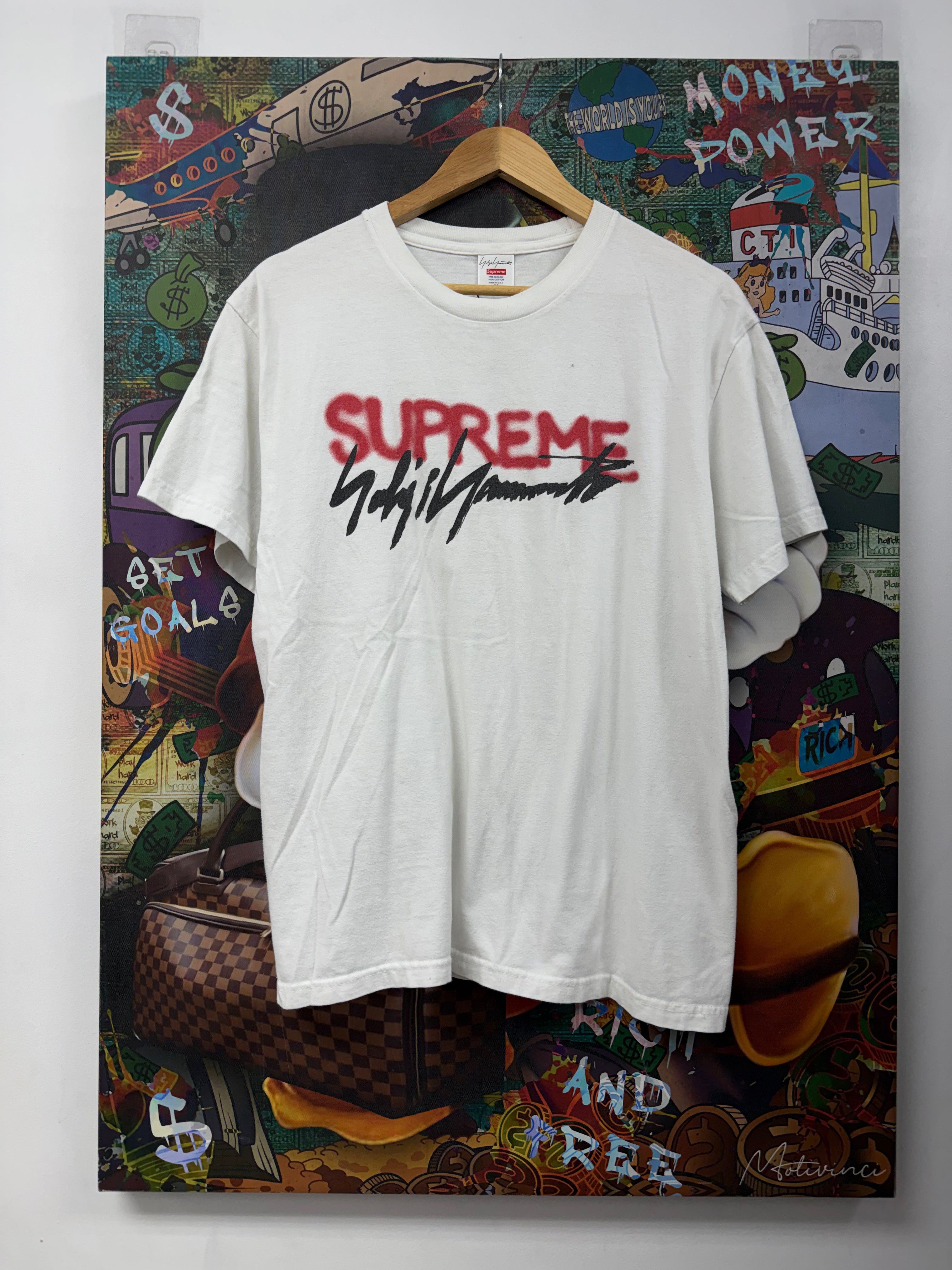 Supreme White Black Red Yoji Yamamoto Tee