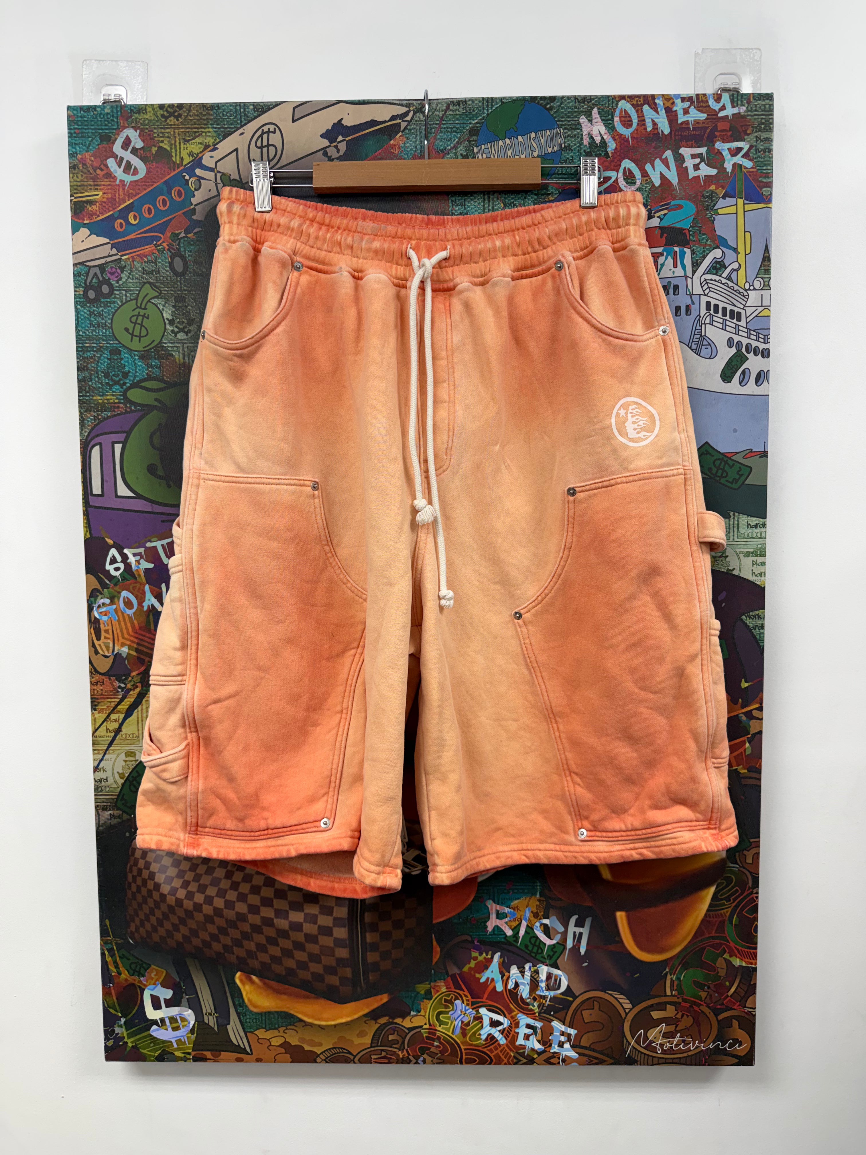 Hellstar Peach Double Knee Sweat Shorts