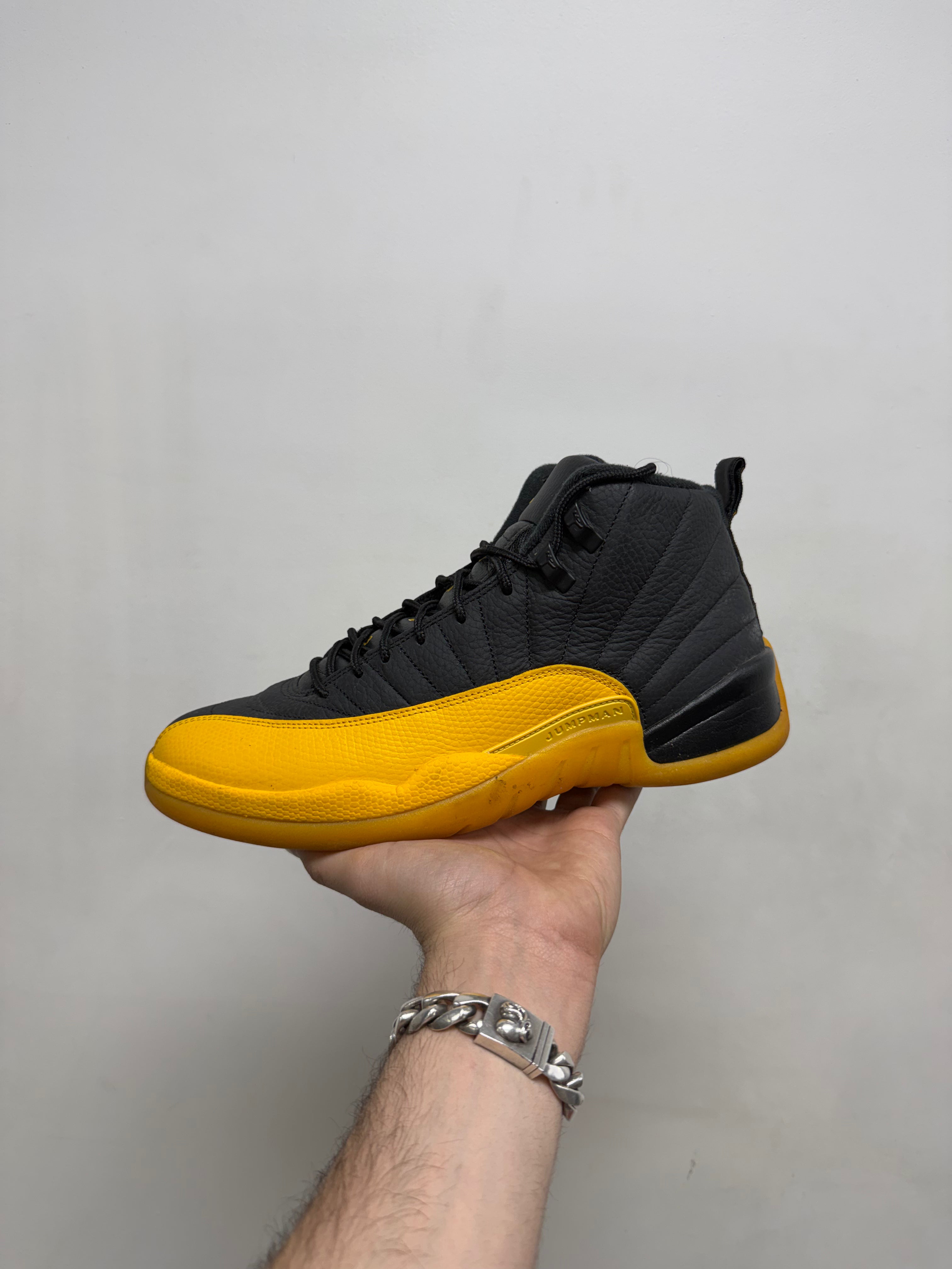 Jordan 12 Black Yellow Toe Sneakers