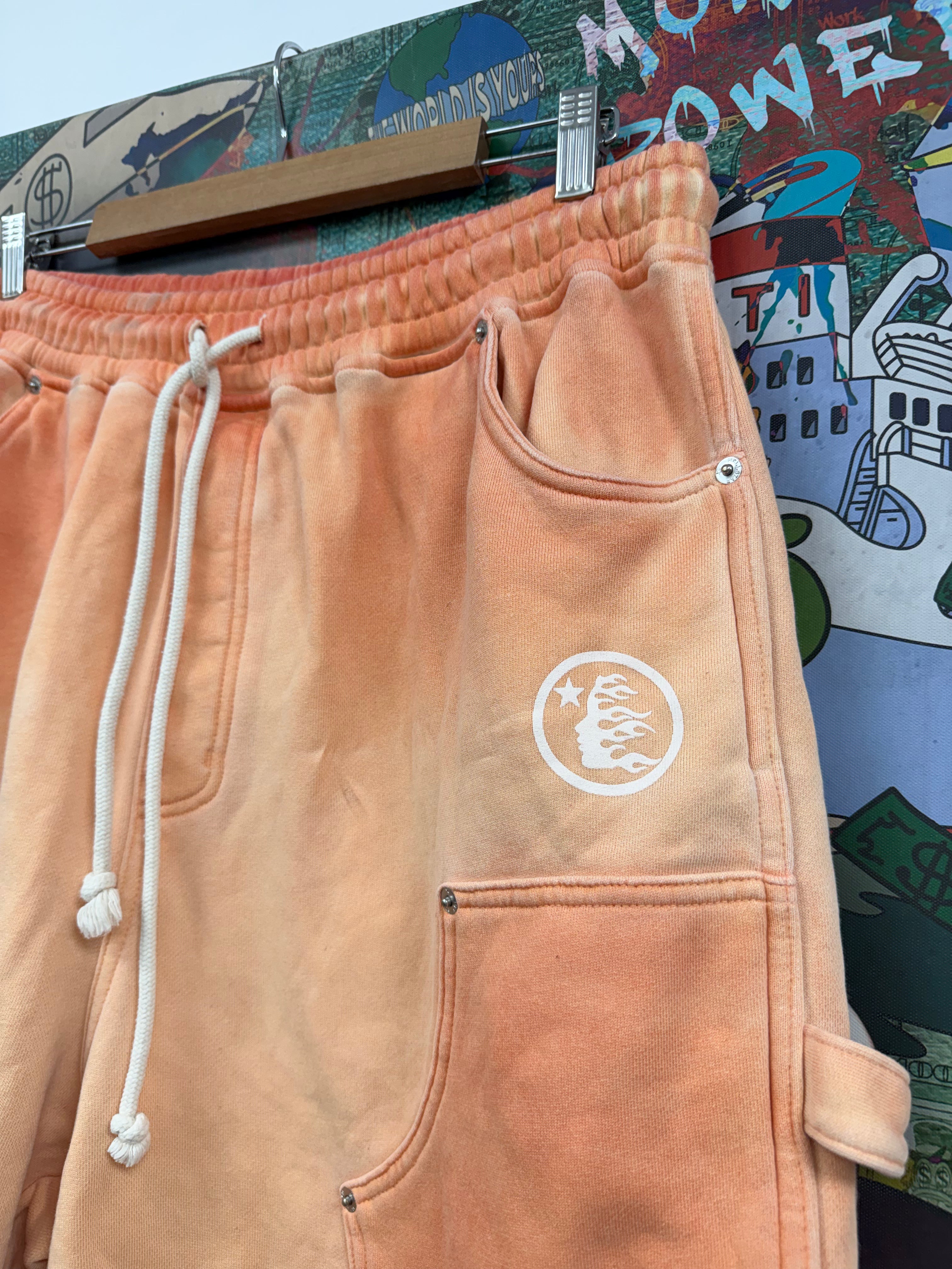 Hellstar Peach Double Knee Sweat Shorts