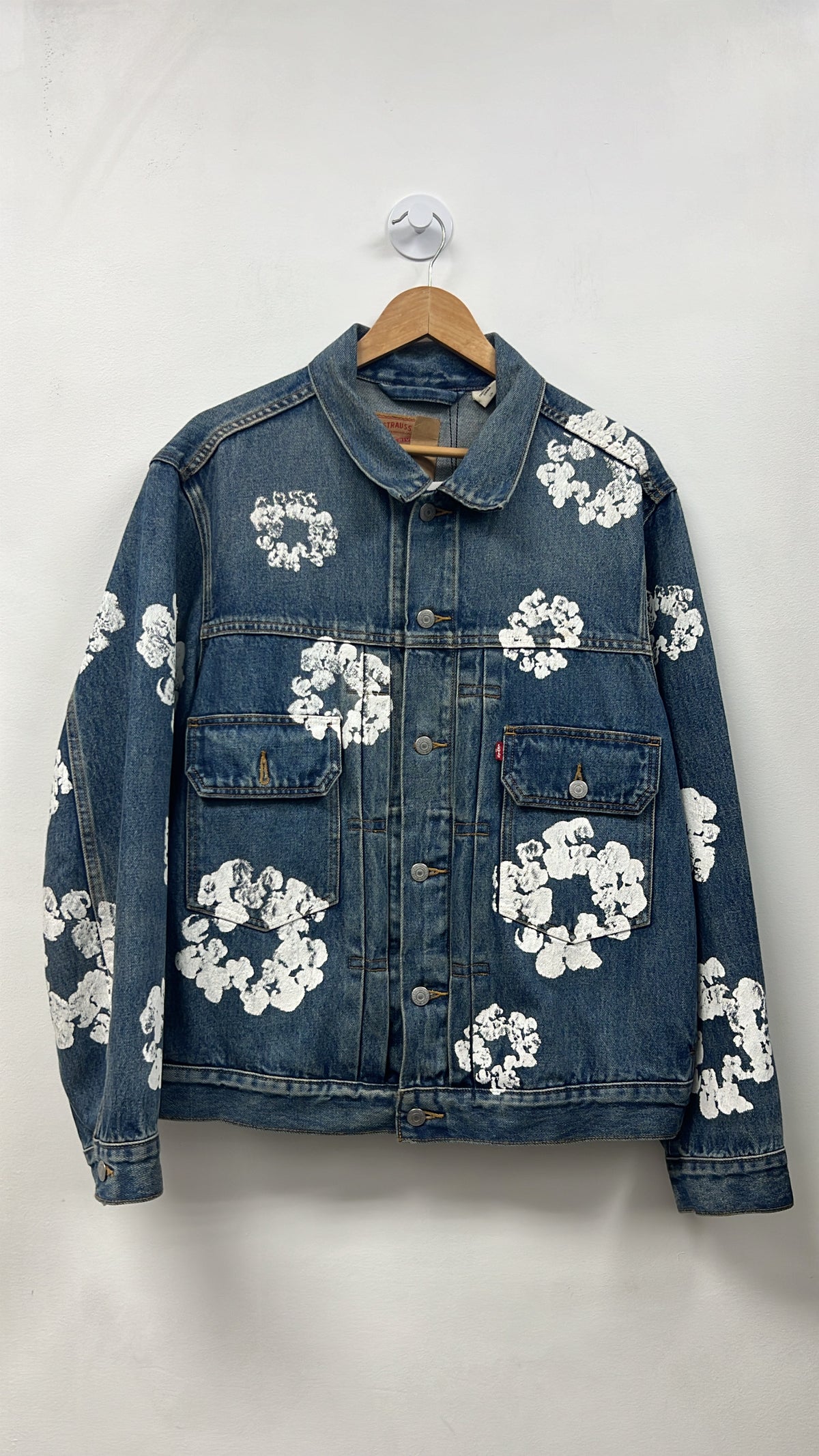 Denim Tears Light Wash Cotton Wreath Denim Jacket