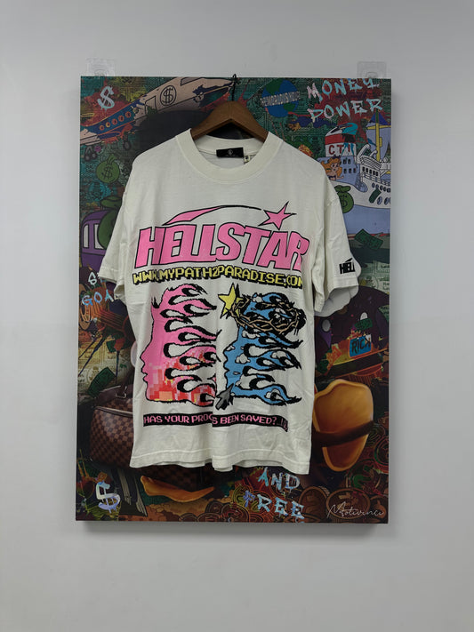 Hellstar Digital Tee Pink Cream New Large With Tags