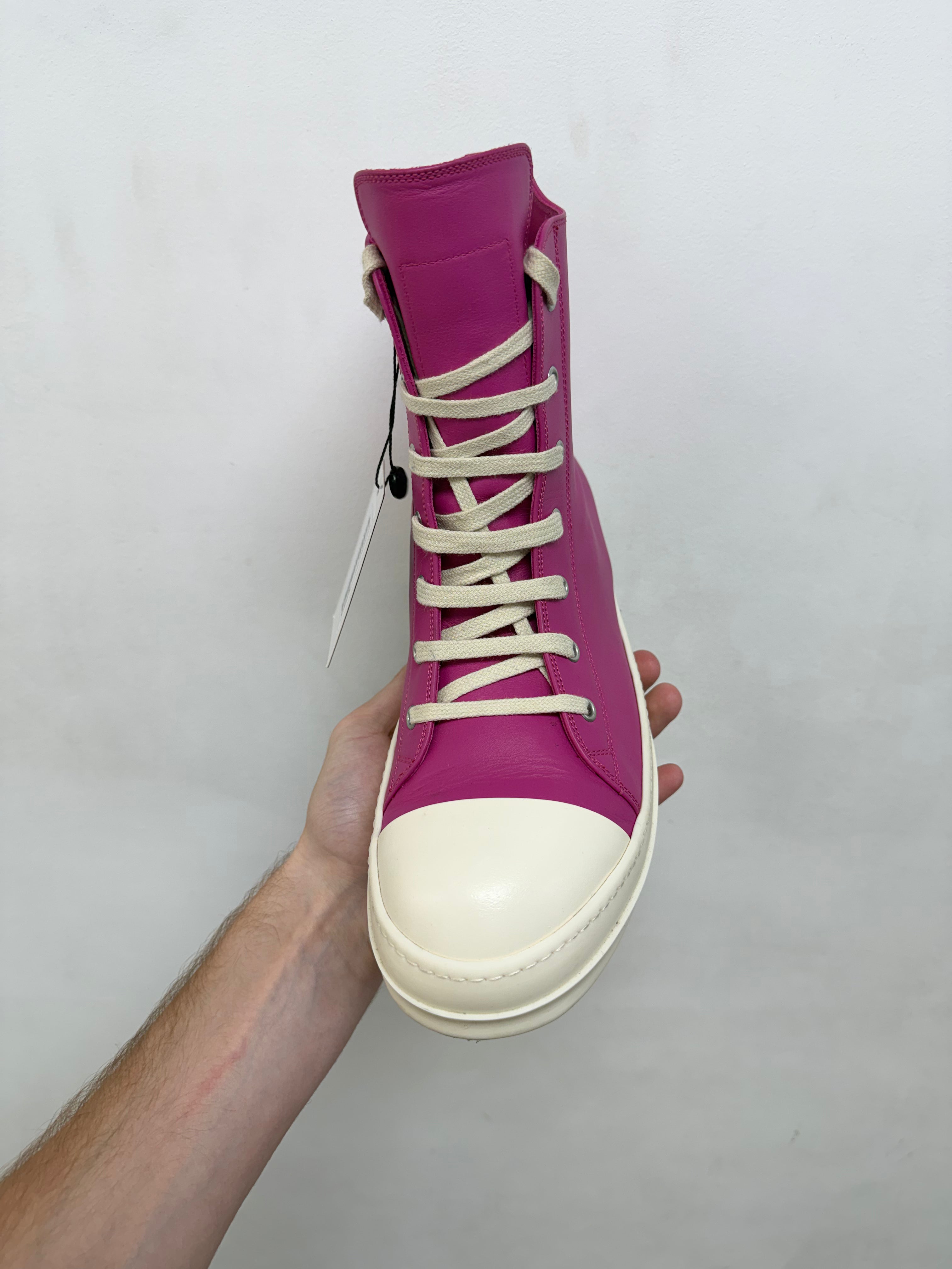Rick Owens Hot Pink Mainline Ramone High Sneakers