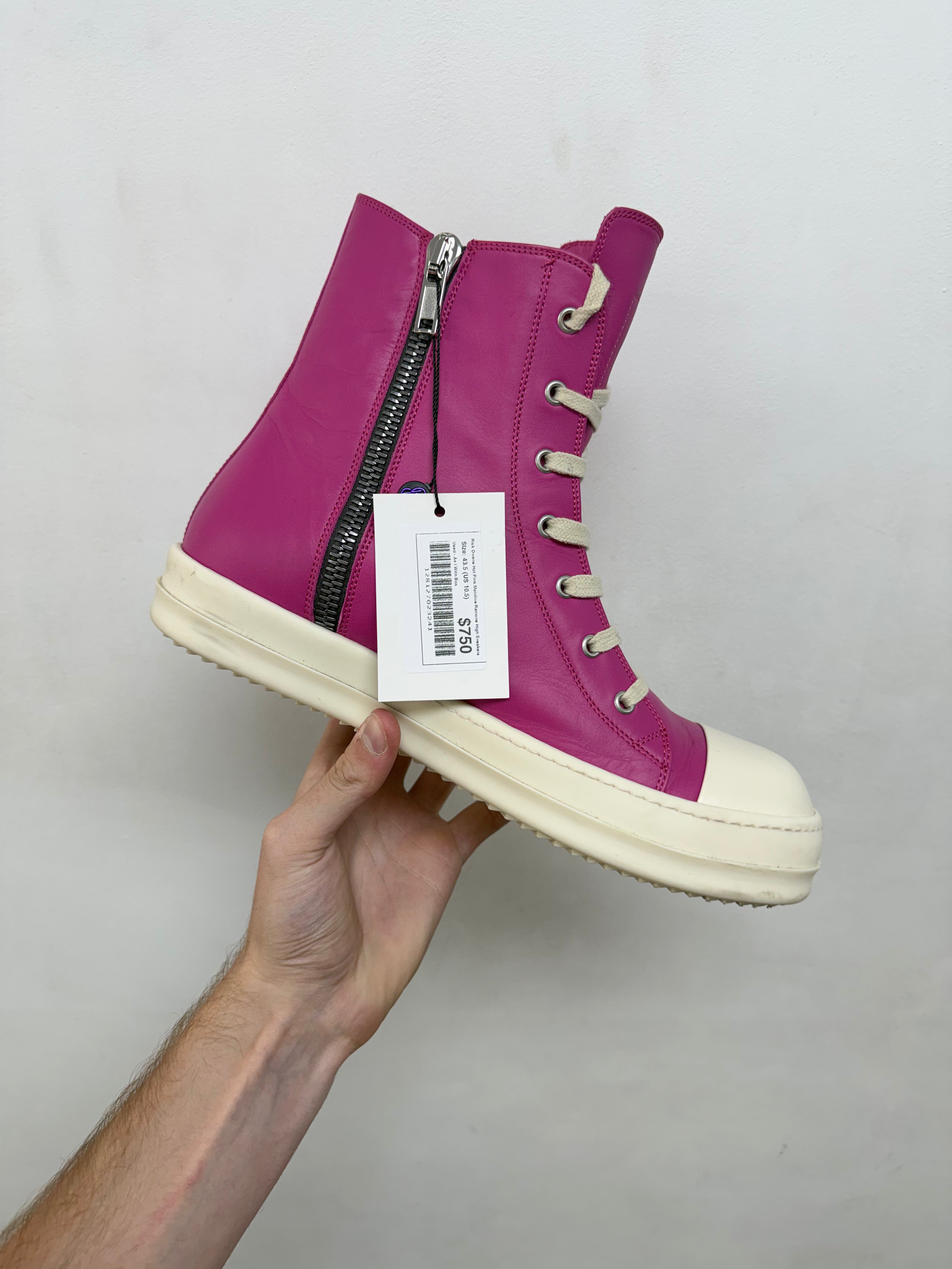 Rick Owens Hot Pink Mainline Ramone High Sneakers