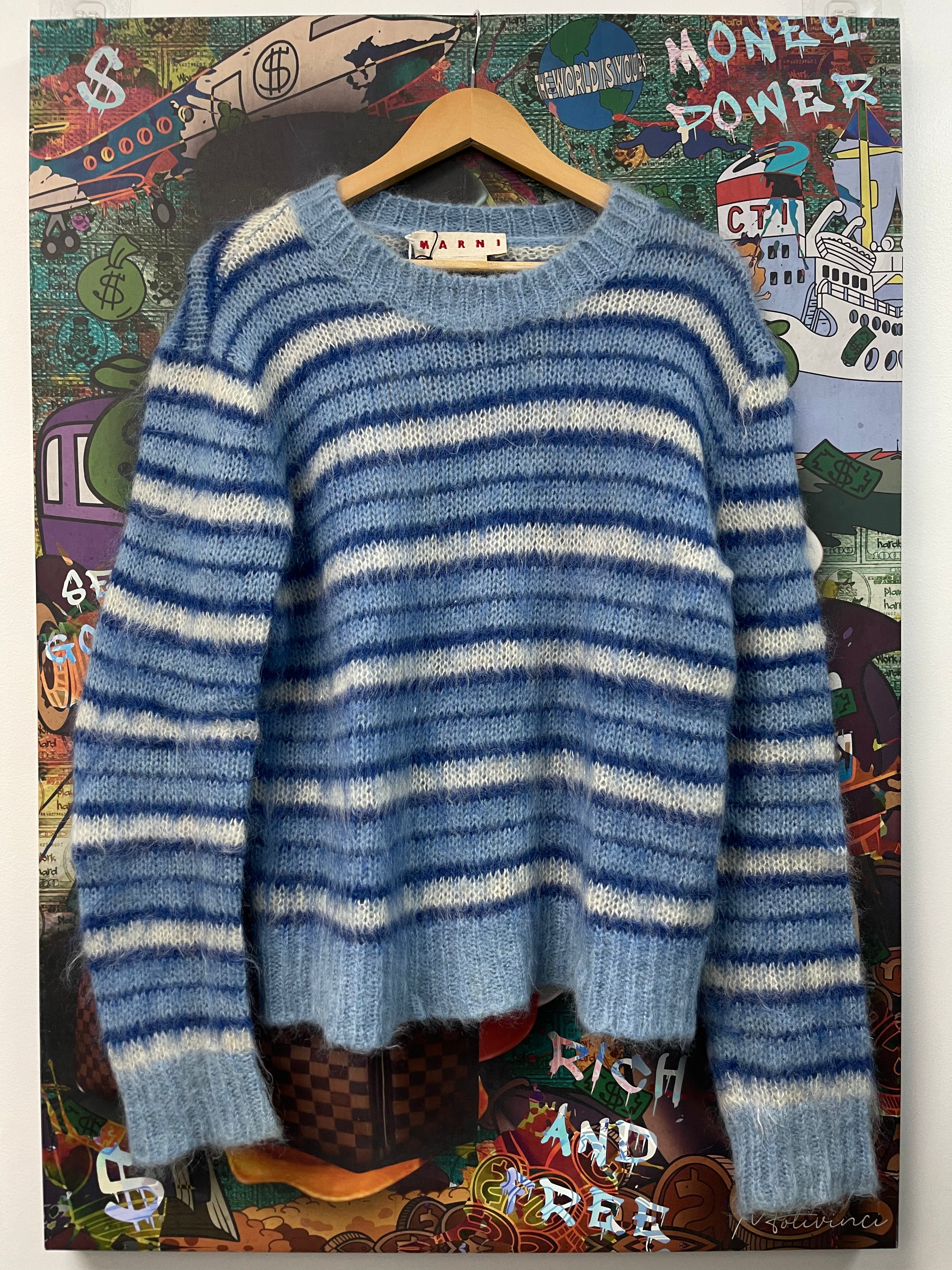 Marni Navy Baby Blue Mohair (42) Sweater