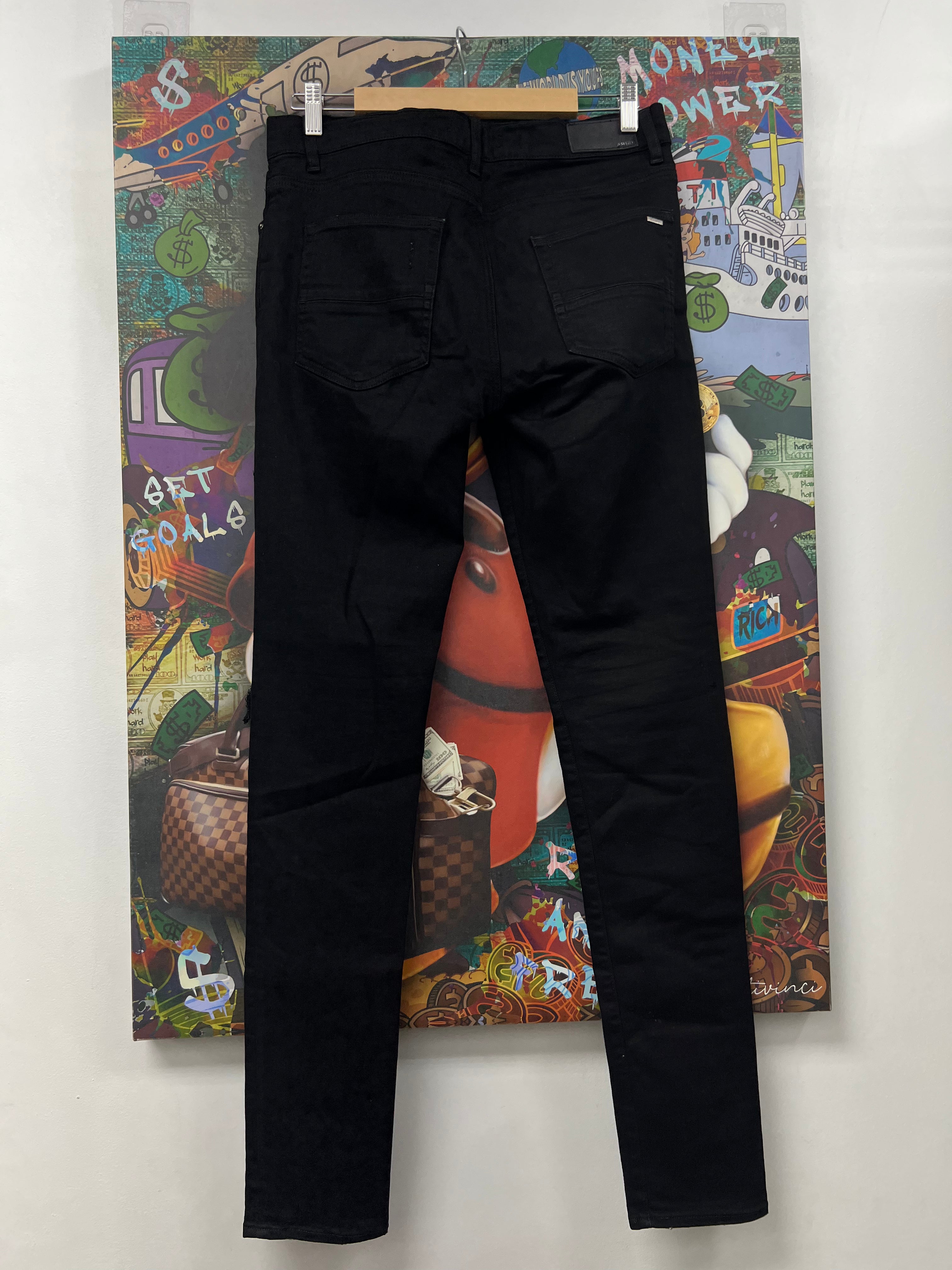 Amiri MX1 Black Black Patch Jeans
