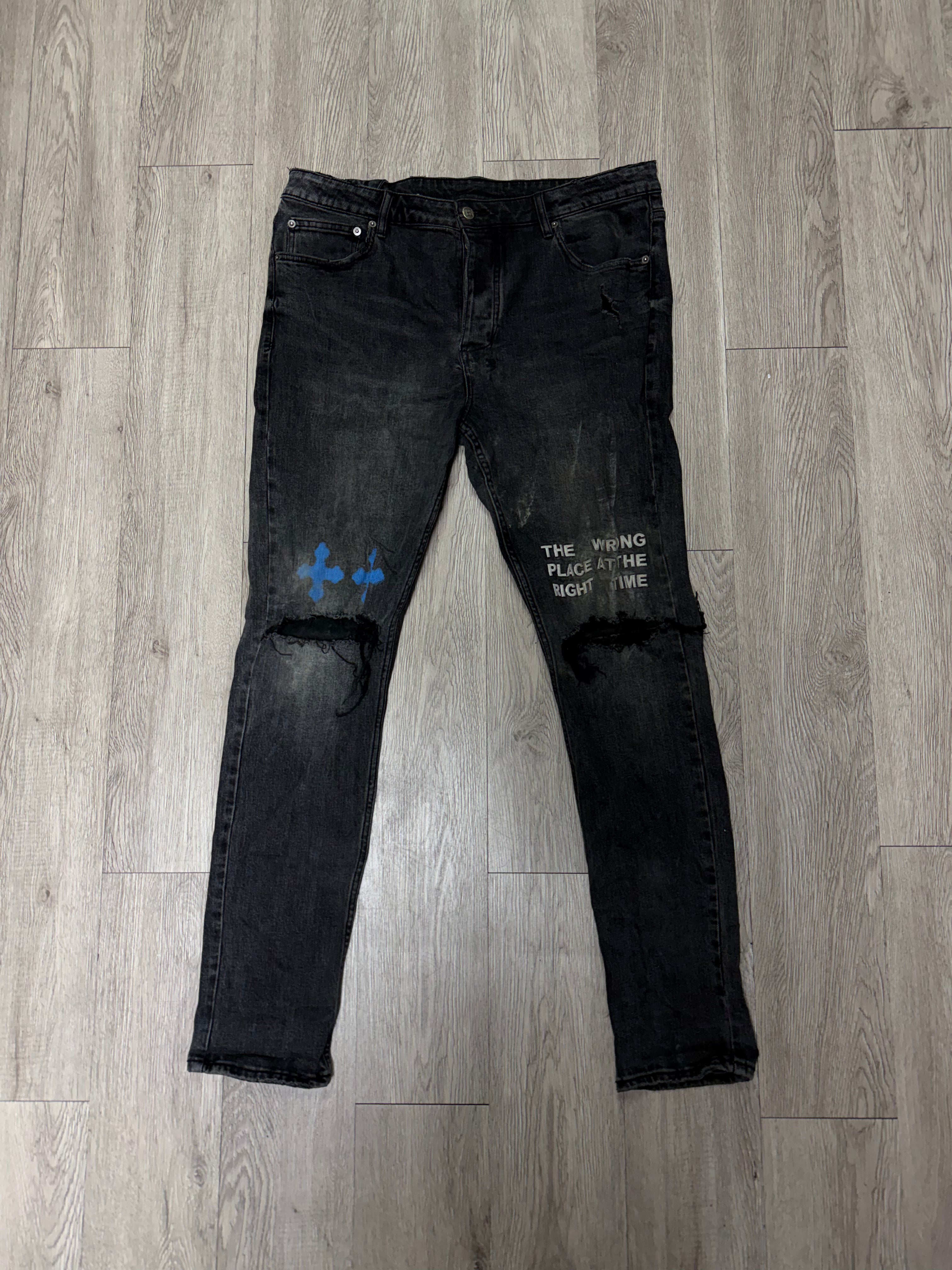 Ksubi Black Blue "The Wrong Place At The Right Time" jeans
