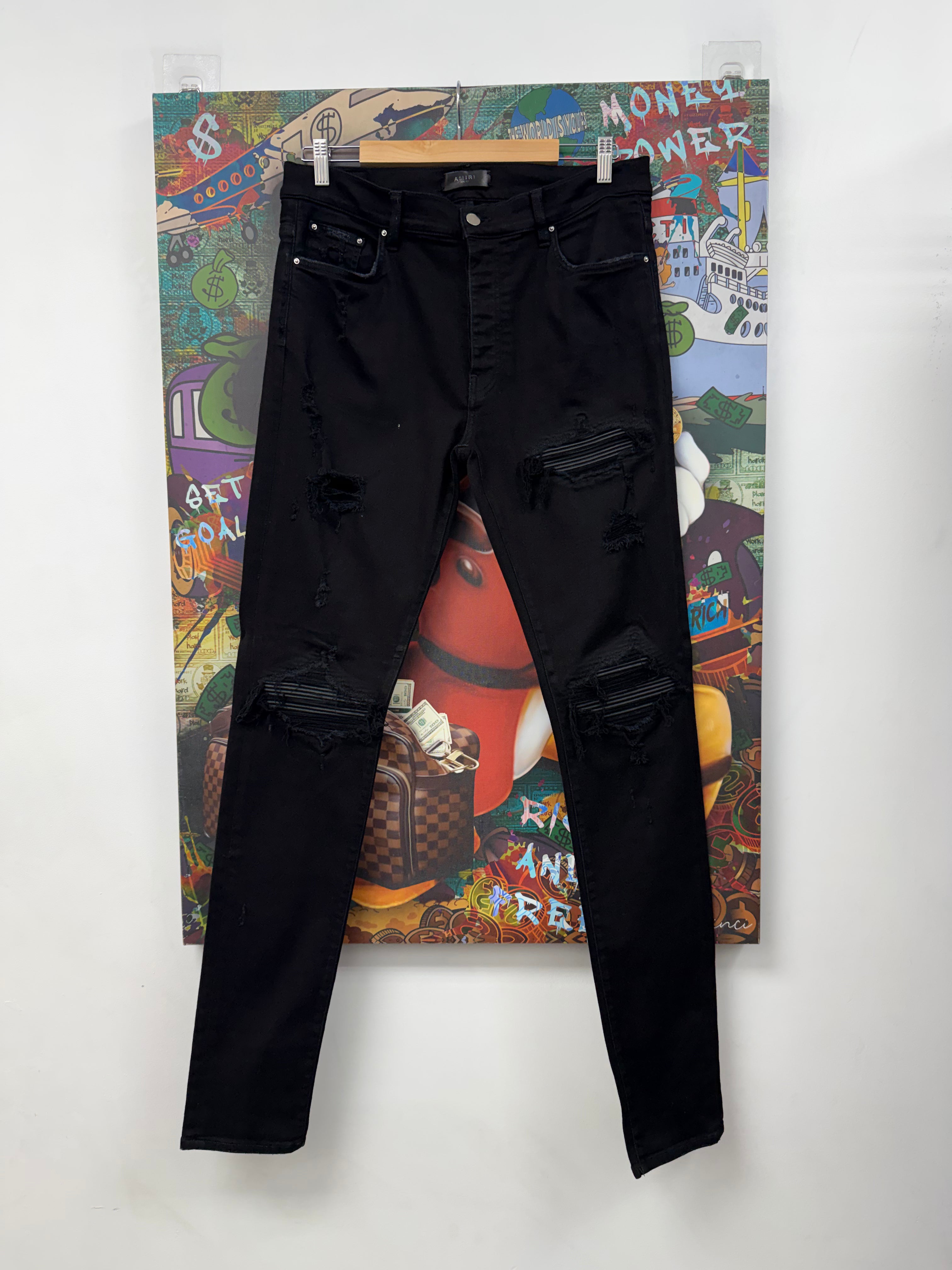 Amiri MX1 Black Black Patch Jeans