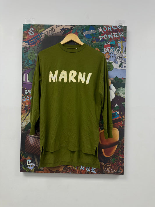 Marni Chest Logo Olive LS Used 36 (Small) N/A