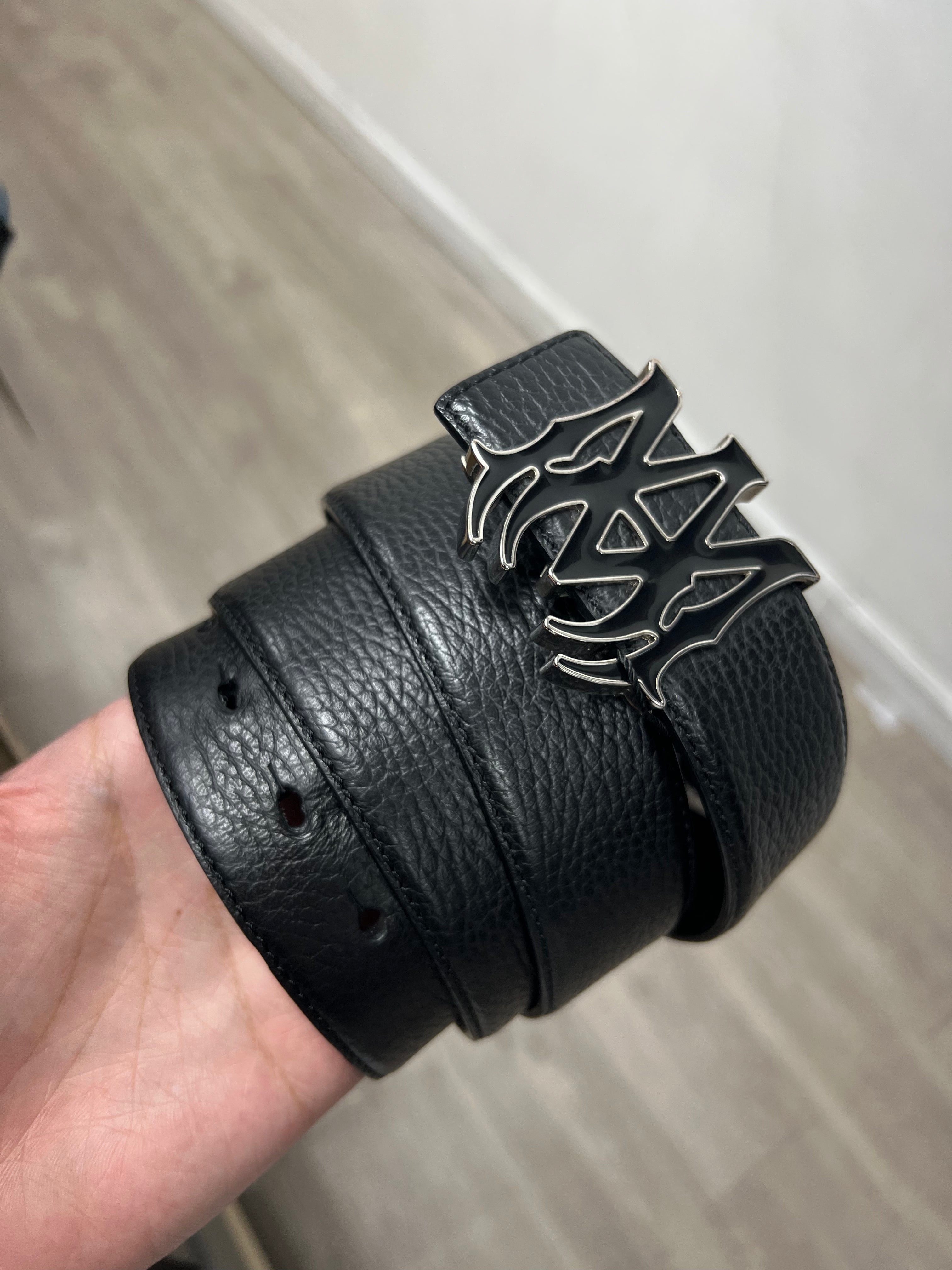 Amiri Black MA Belt