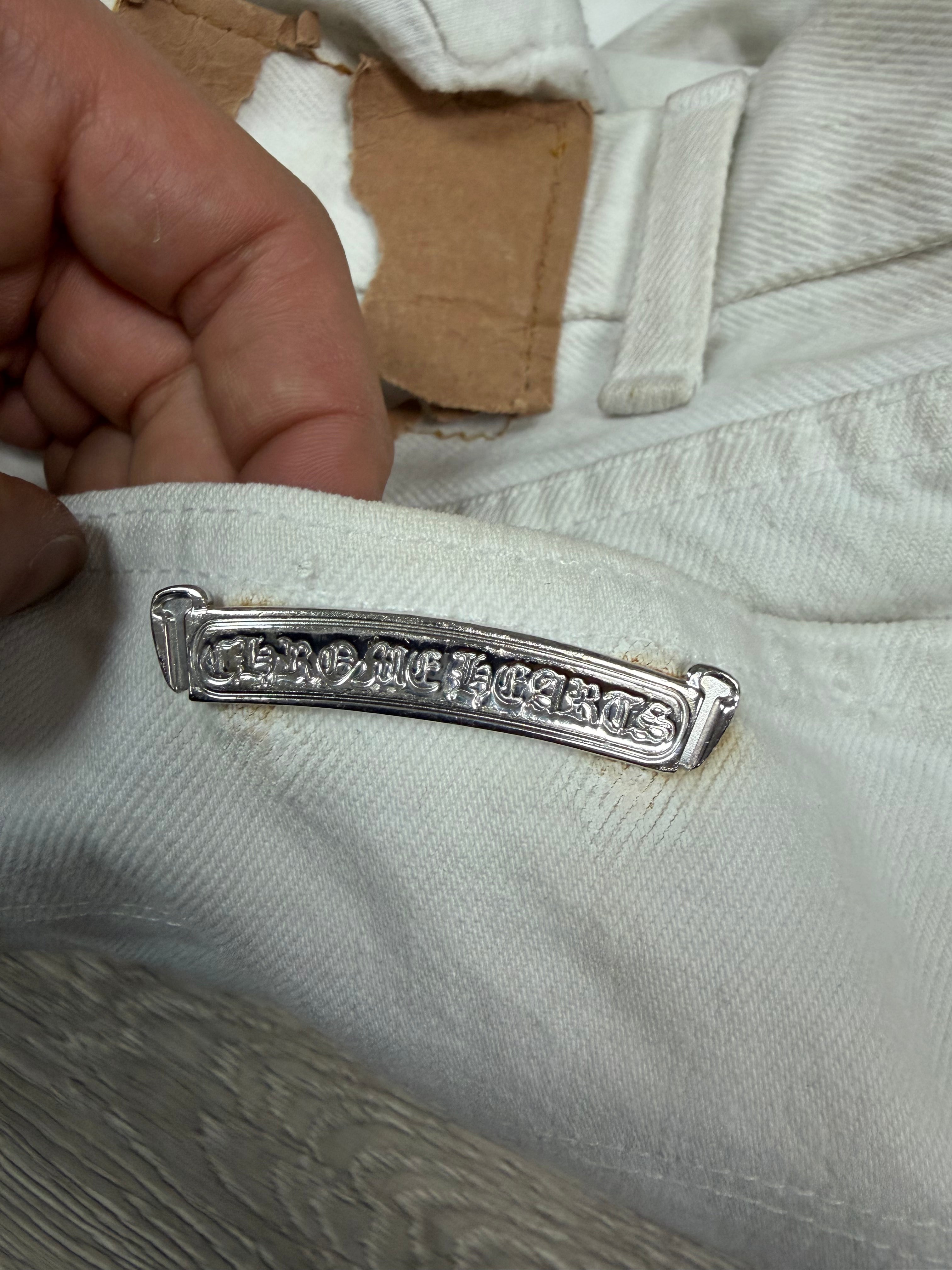 Chrome Hearts White Cheetah Patch Jeans