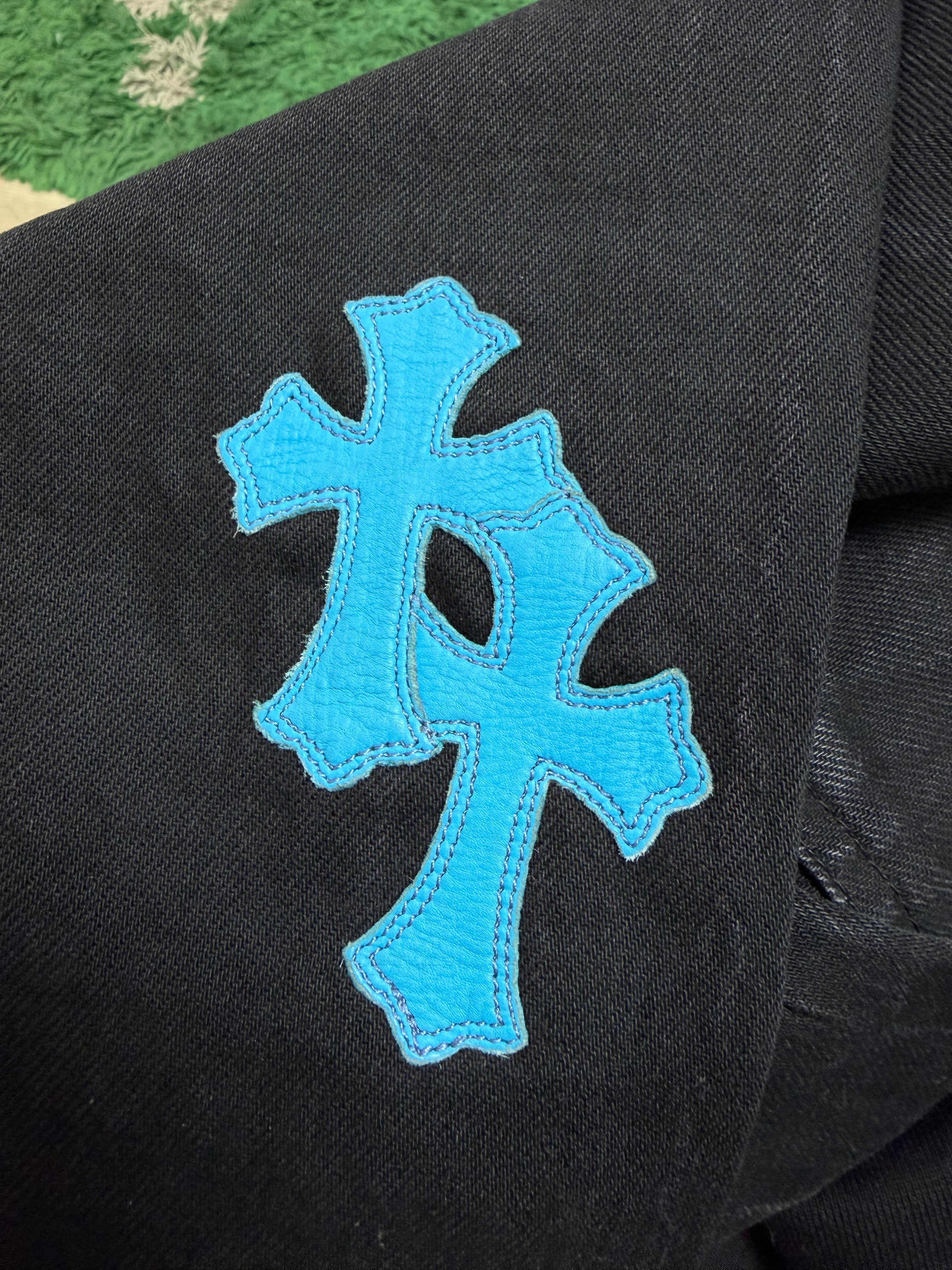 Chrome Hearts x Gallery Black Flare Blue Patch Jeans