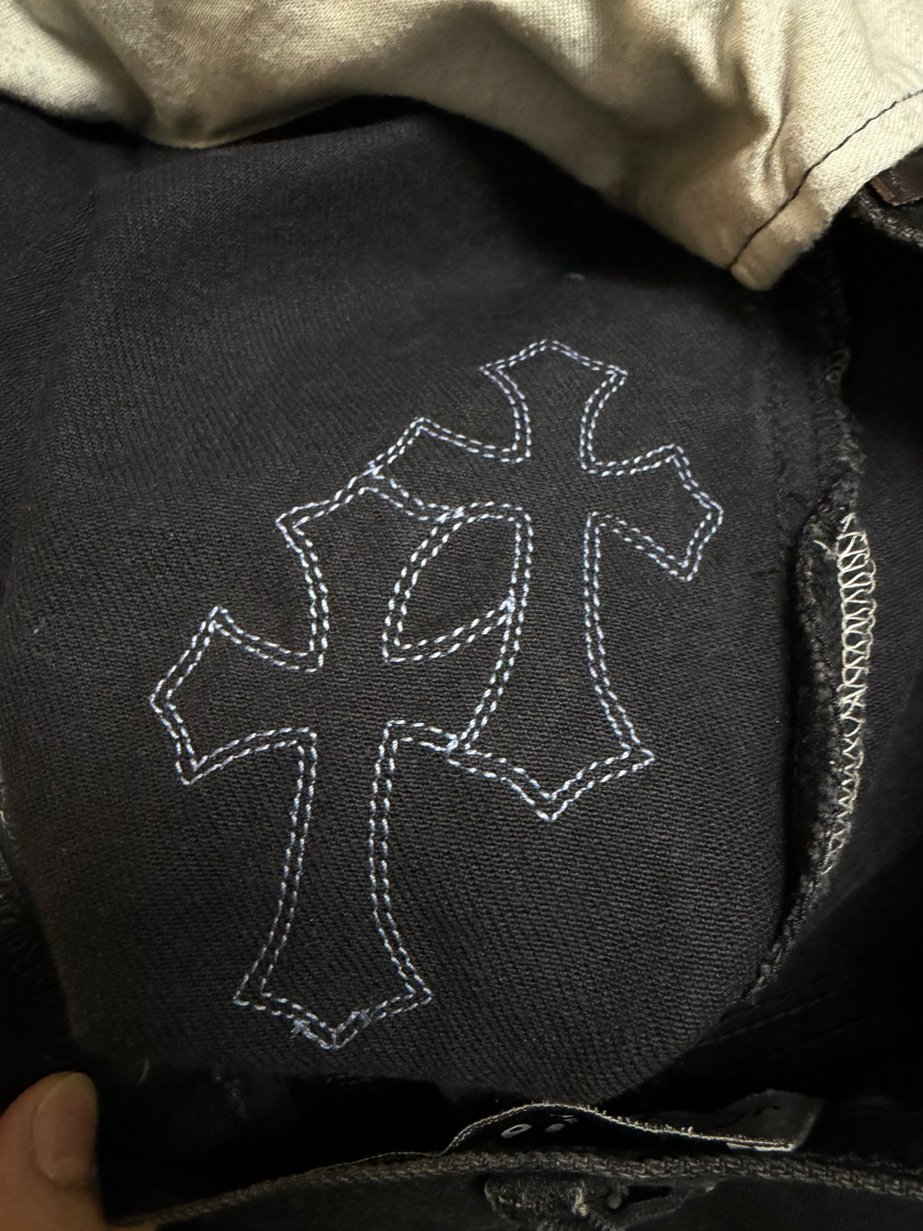 Chrome Hearts x Gallery Black Flare Blue Patch Jeans